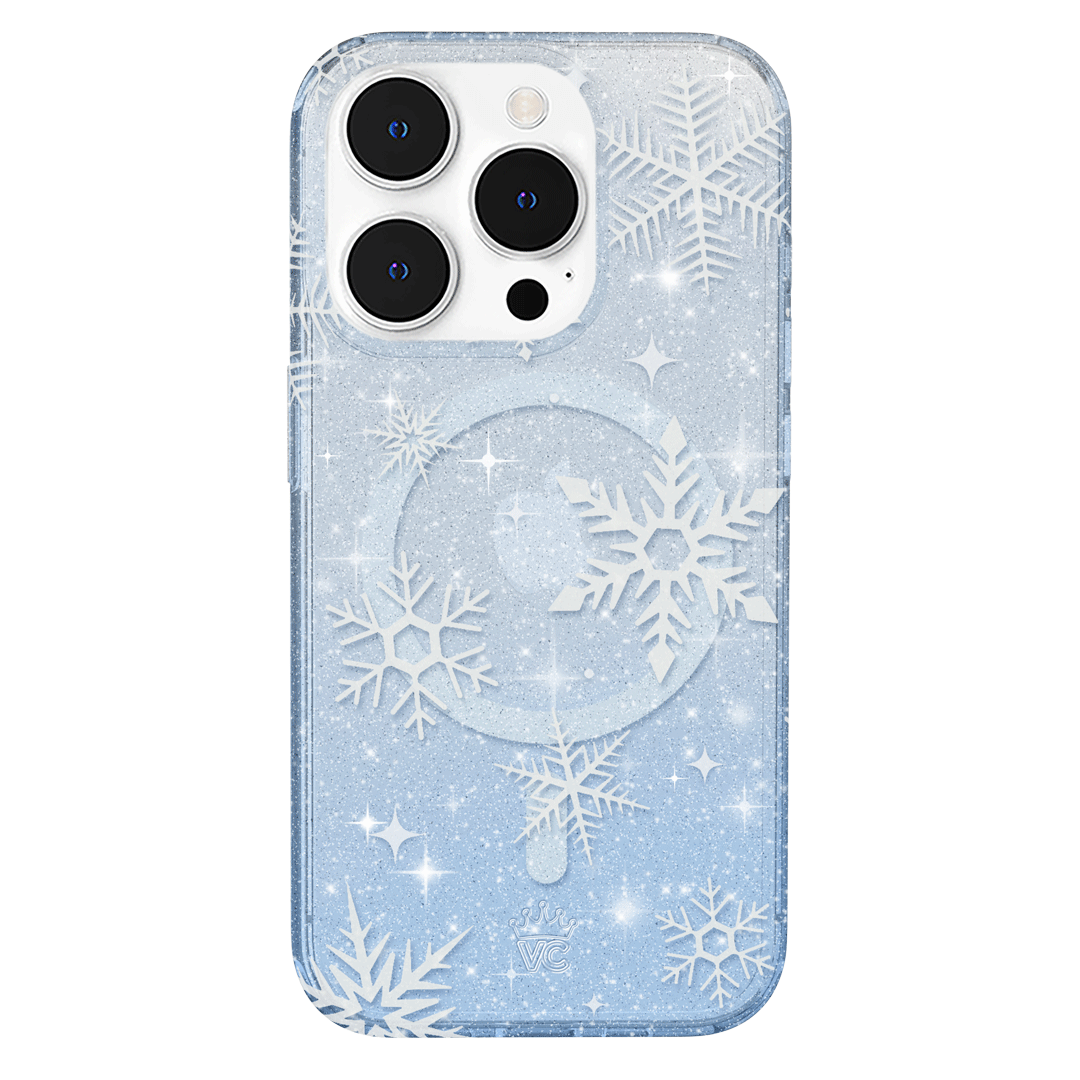 Snow Angel Glitter iPhone Case - Sparkly Protective Phone Cover for iPhone 13/14/15 - Perfect for Winter Holidays, Christmas Gifts & Festive Occasions