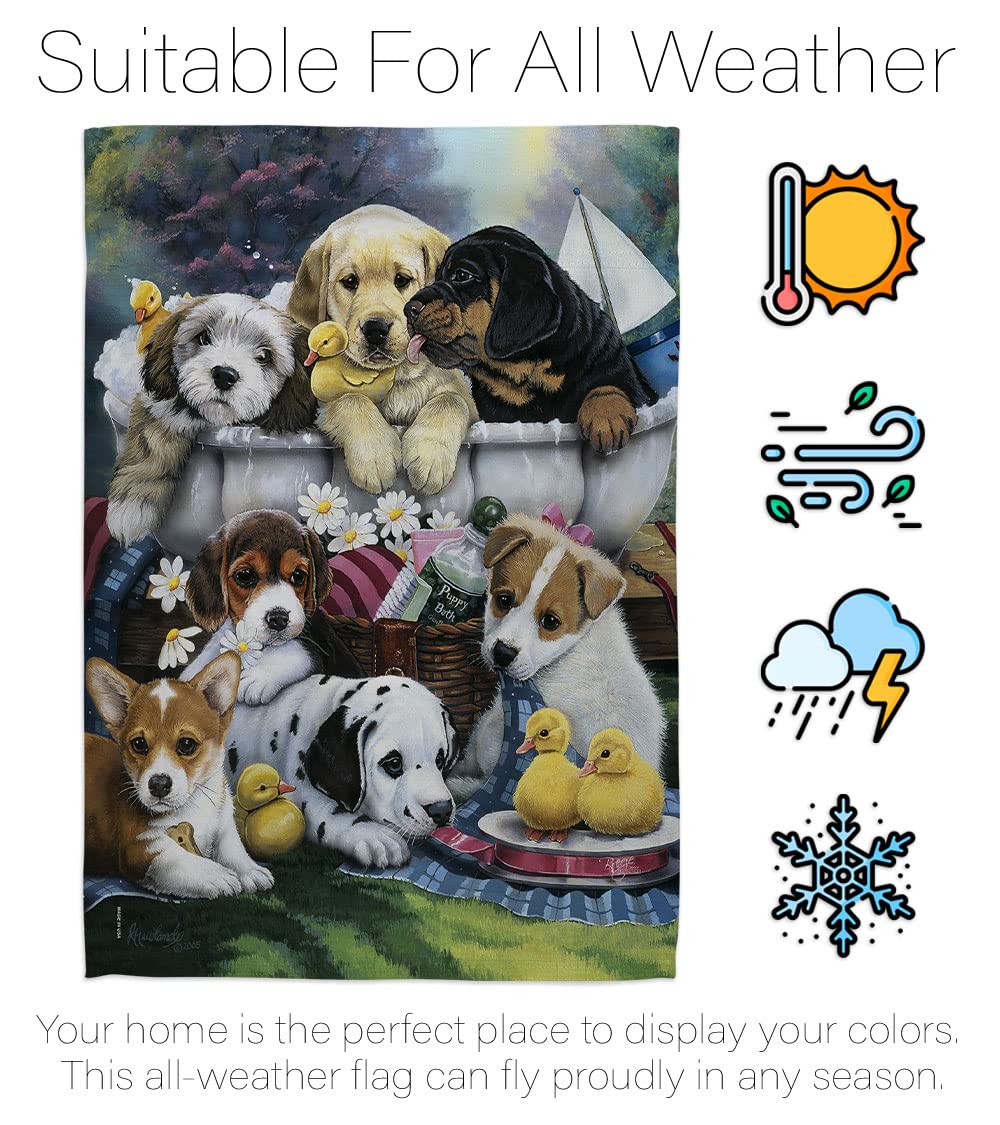 Breeze Decor Dog Garden Flag Set with Stand - Perfect for Pet Lovers & Yard Decor