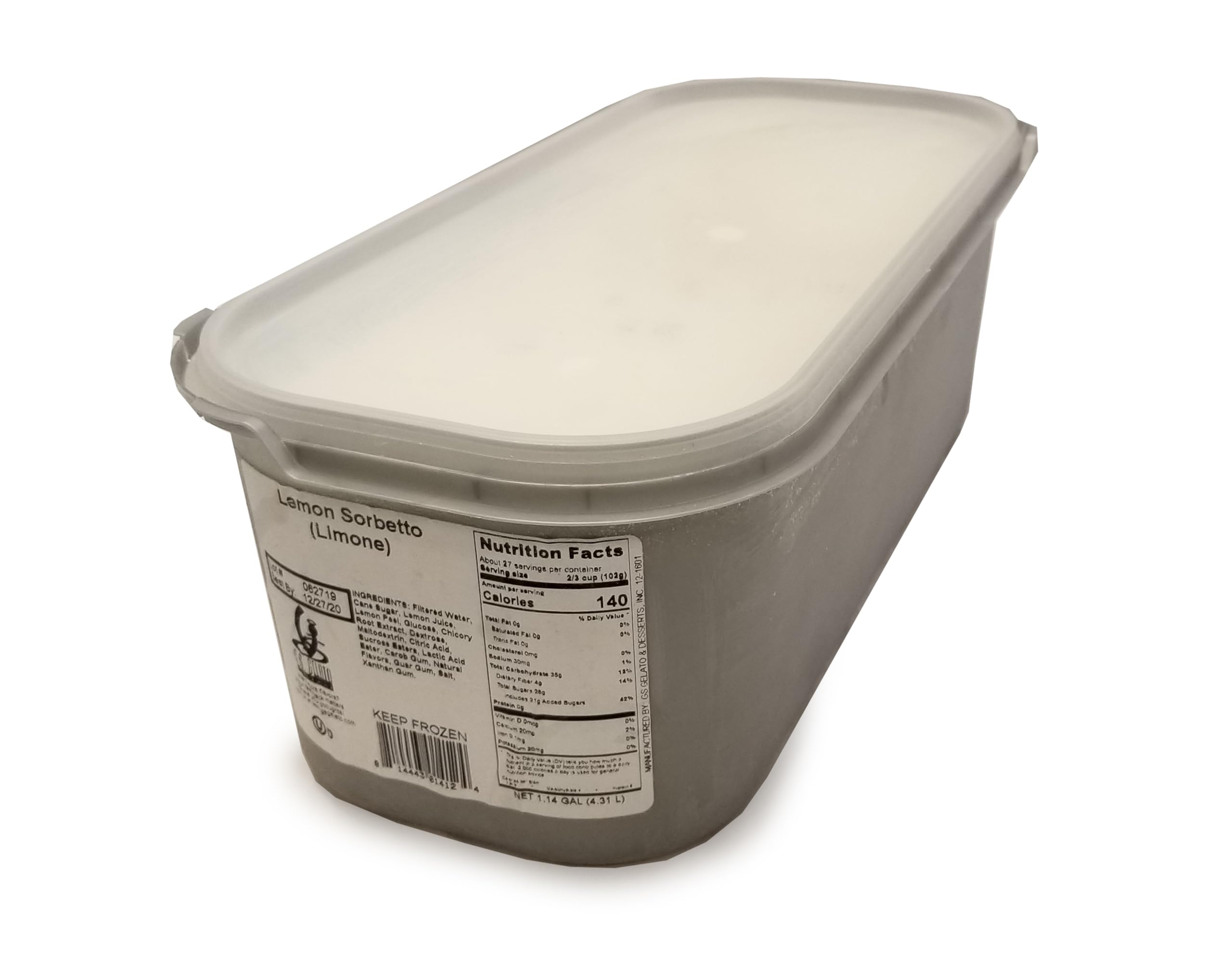 Authentic Italian Lemon Sorbet Frozen Dessert - 143oz (Pack of 2) | Artisan Gelato, Refreshing Summer Treat for Parties, BBQs & Family Gatherings