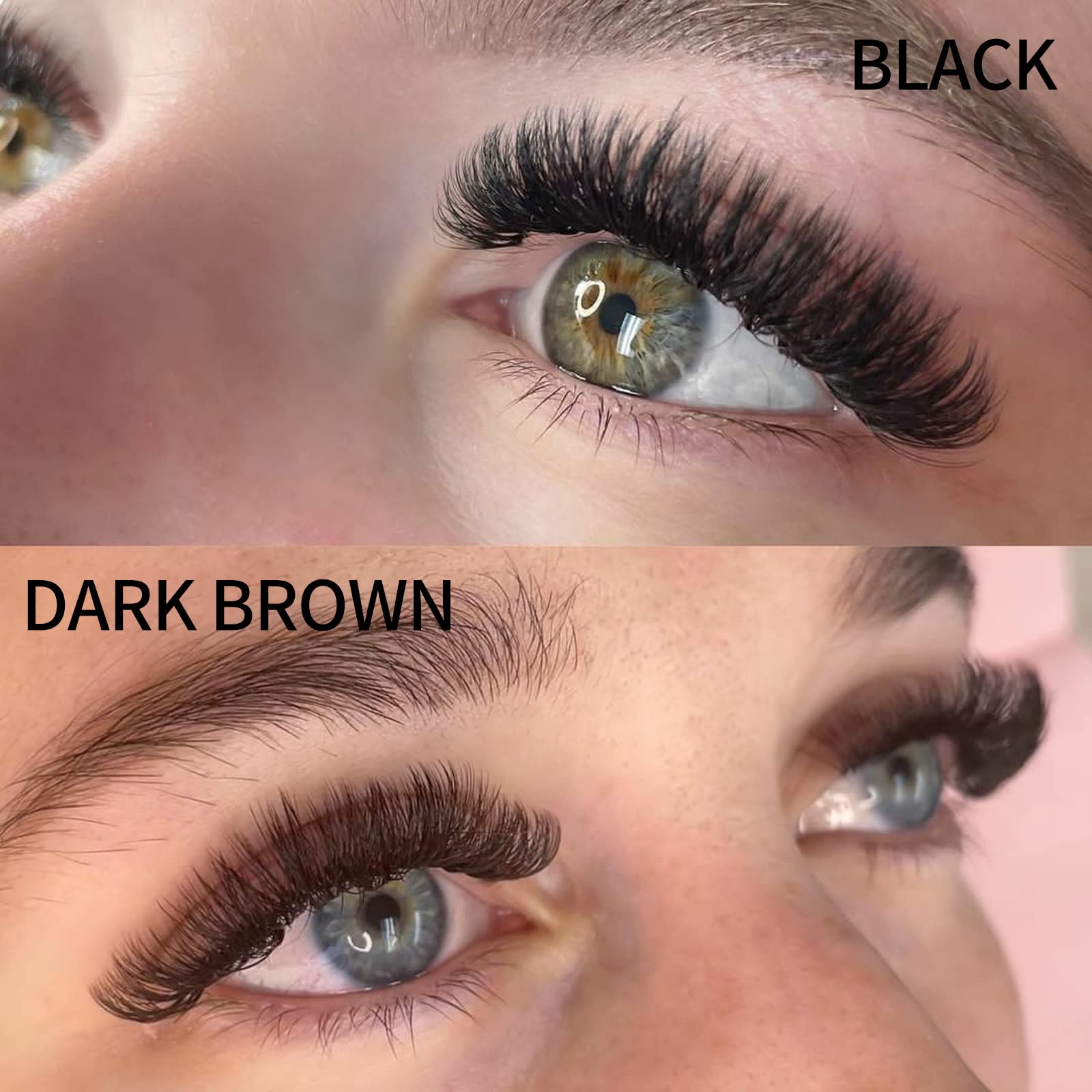 Premium 500PCS Brown Eyelash Extensions - 10D Volume Fans, 0.07mm C/D Curl, 13-20mm Mixed Length - Handmade Fluffy Lashes for Natural Look | Perfect for Salon Professionals, Bridal Makeup & Daily Wear