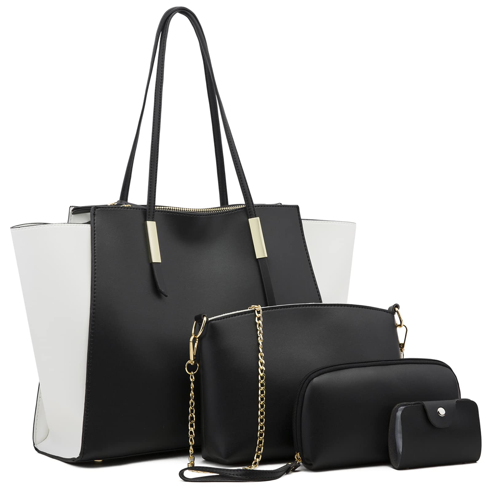 Stylish Women's Purse & Handbag Set - 4-Piece Satchel, Shoulder Bag, Tote & Top Handle Bag for Work, Travel & Everyday Use | Fashionable Ladies Accessories Collection