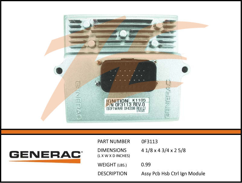 Generac 0F3113 PCB Ignition Control Module Assembly Replacement for 5.4L & 6.8L Engines - Compatible with Generac Generators for Home Backup Power & Emergency Use