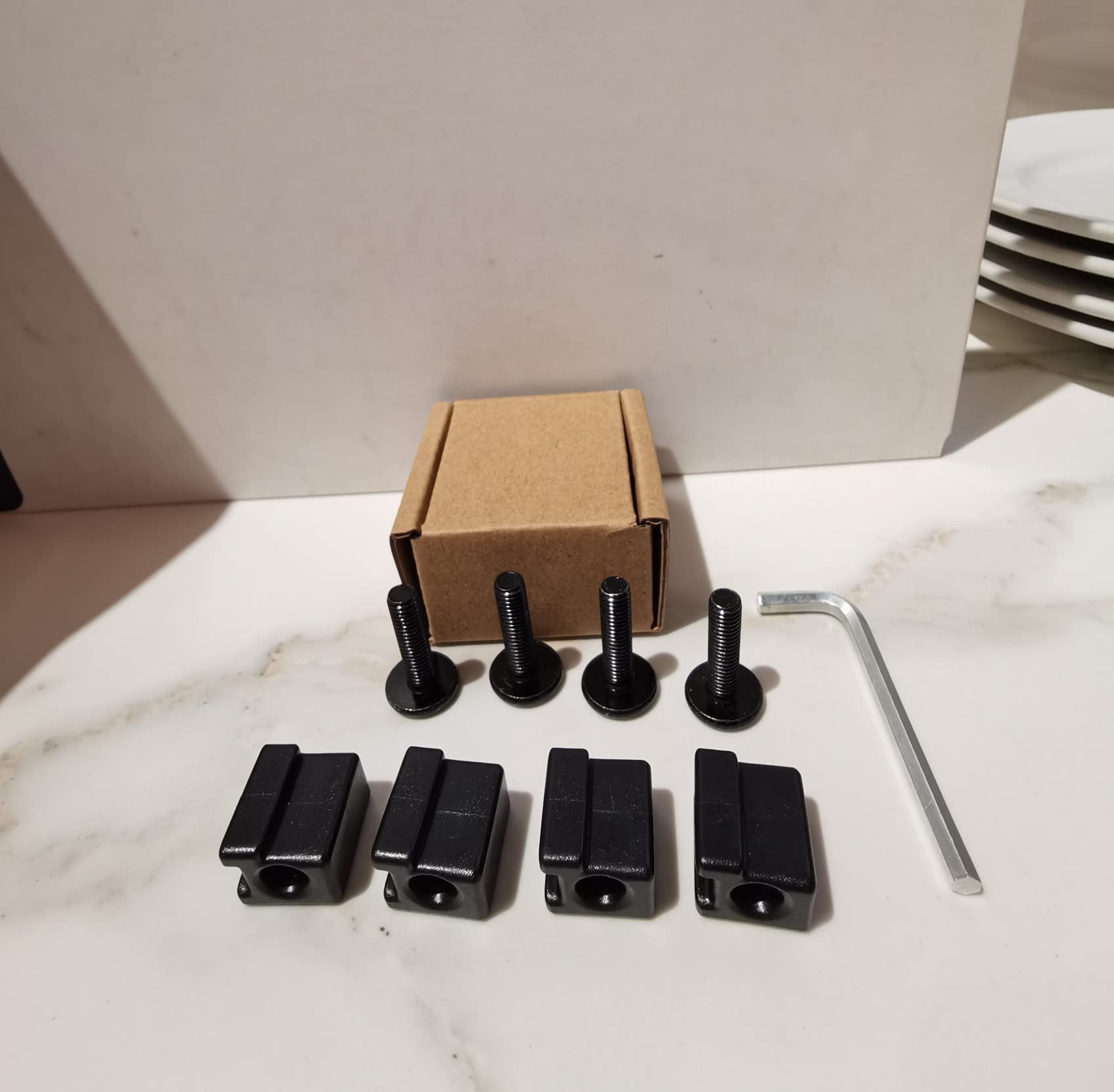 Expandable Cabinet Shelf Replacement Parts Kit - Black - Counter Shelf Organizer for Kitchen, Bathroom & Closet Storage - Urhomey Store