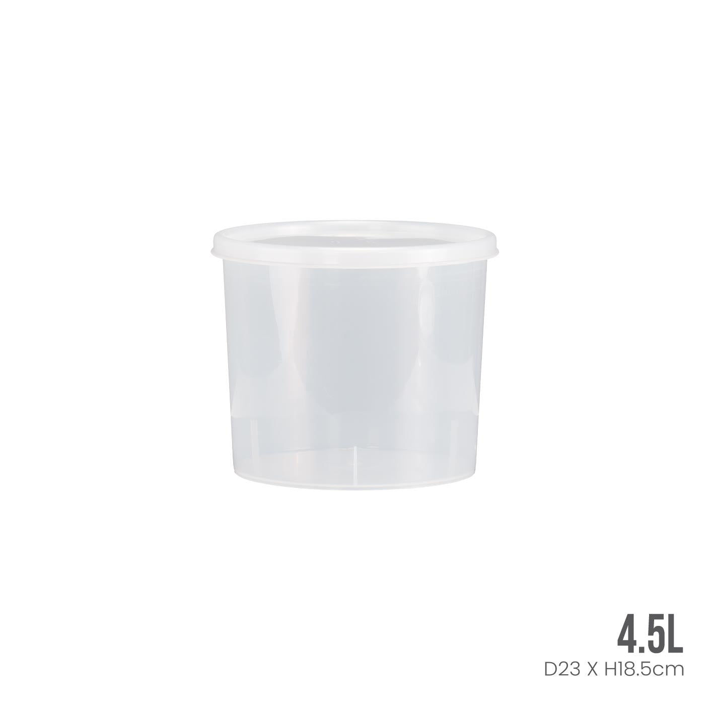 Round Plastic Food Storage Container with Airtight Lid (5013) - Perfect for Meal Prep, Leftovers & Pantry Organization