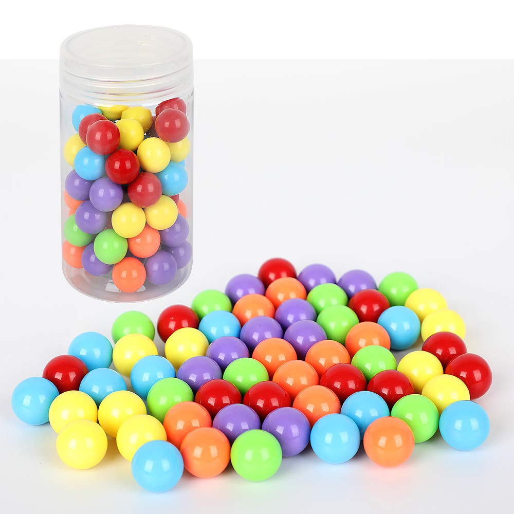 60pcs Chinese Checker Game Replacement Balls - 6 Solid Color 14mm Acrylic Game Marbles for Marble Run, Board Games & Traditional Marble Games - Perfect for Family Game Night, Kids Playtime & Educational Activities