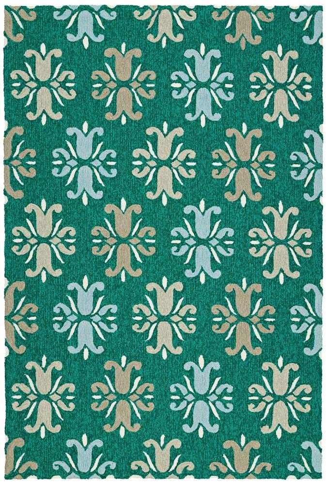 Kaleen Rugs Escape Indoor/Outdoor Area Rug 8' x 10' Emerald Green - Perfect for Patio, Deck, Living Room & Sunroom Decor