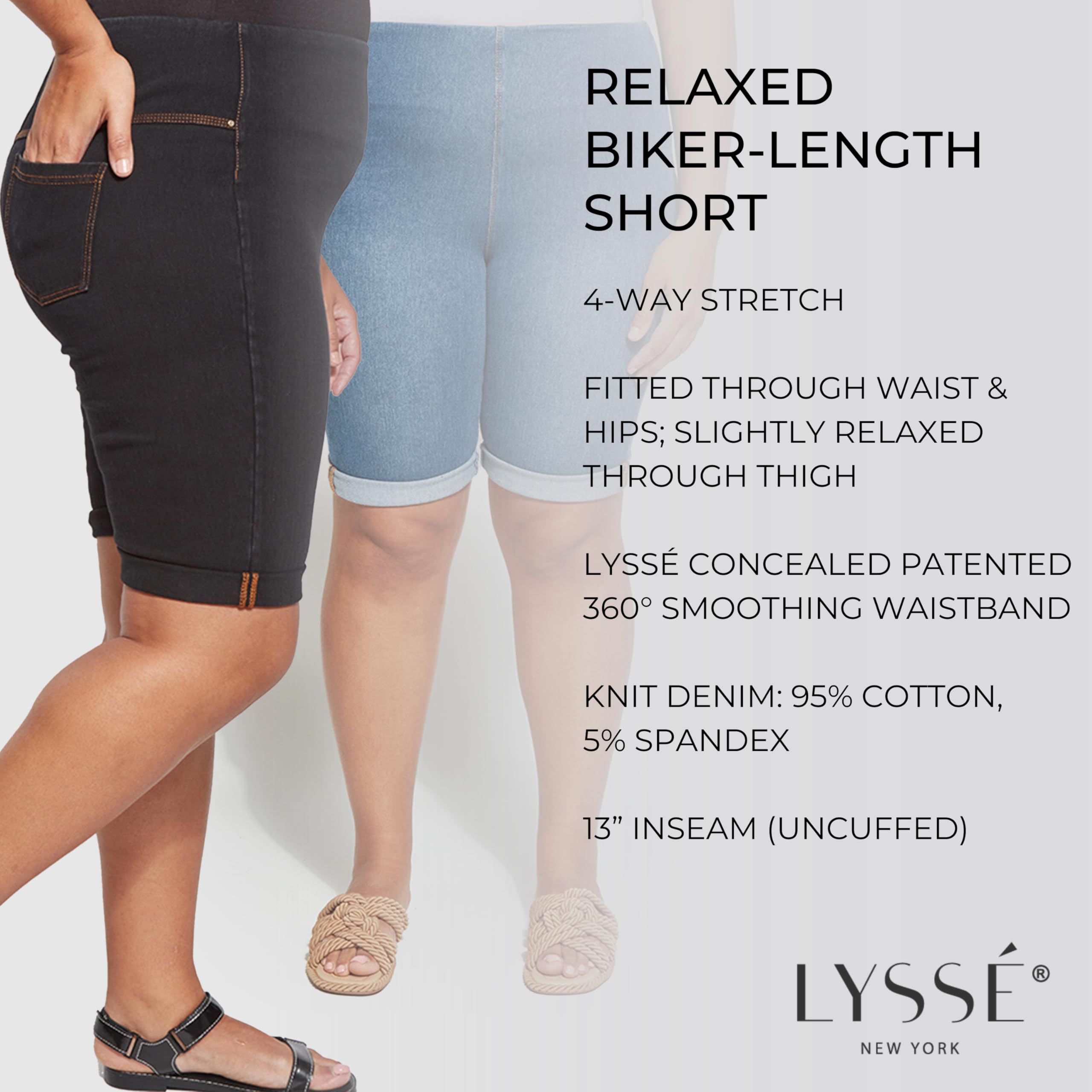 Lyssé Women's Plus Size Boyfriend Denim Shorts – Comfortable 4-Way Stretch Knit Jean Shorts in White (Size 1X) | Casual Summer Outfits, Beach Wear & Weekend Style