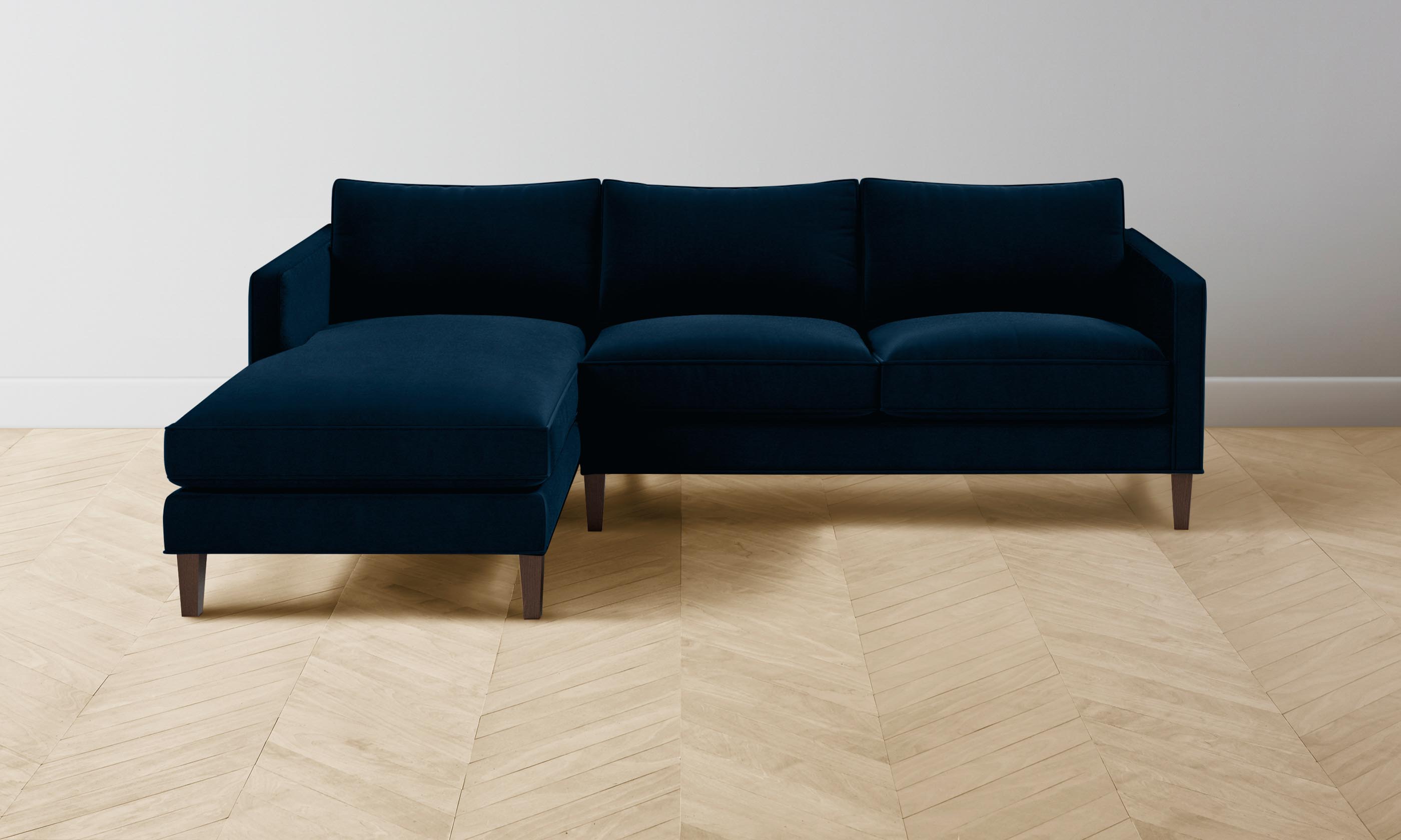 Premium Crosby Sectional Sofa - Luxurious Mohair Upholstery in Admiral Blue | Perfect for Living Room, Lounge & Family Gatherings