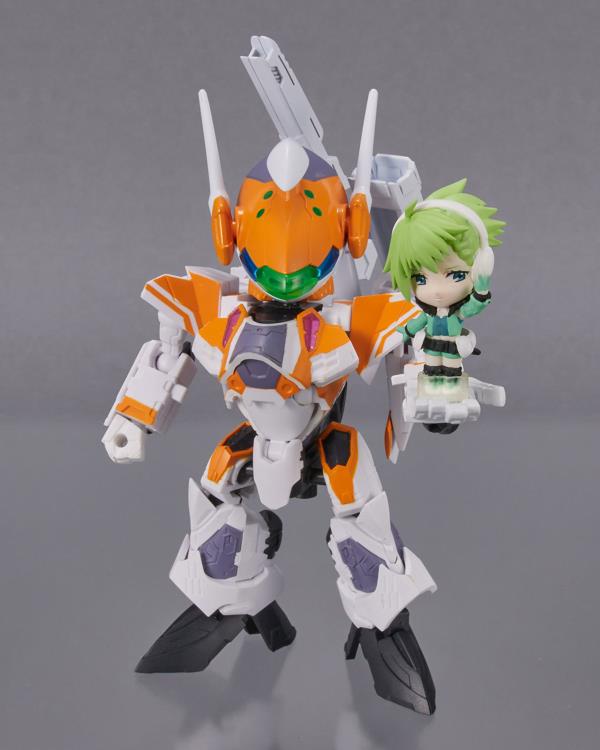 Bandai Tiny Session Macross Frontier VF-31E Siegfried & Reina Prowler Action Figure Set - Chuck Mustang Version | Anime Collectible Model Kit for Display & Play | Perfect for Fans and Model Enthusiasts