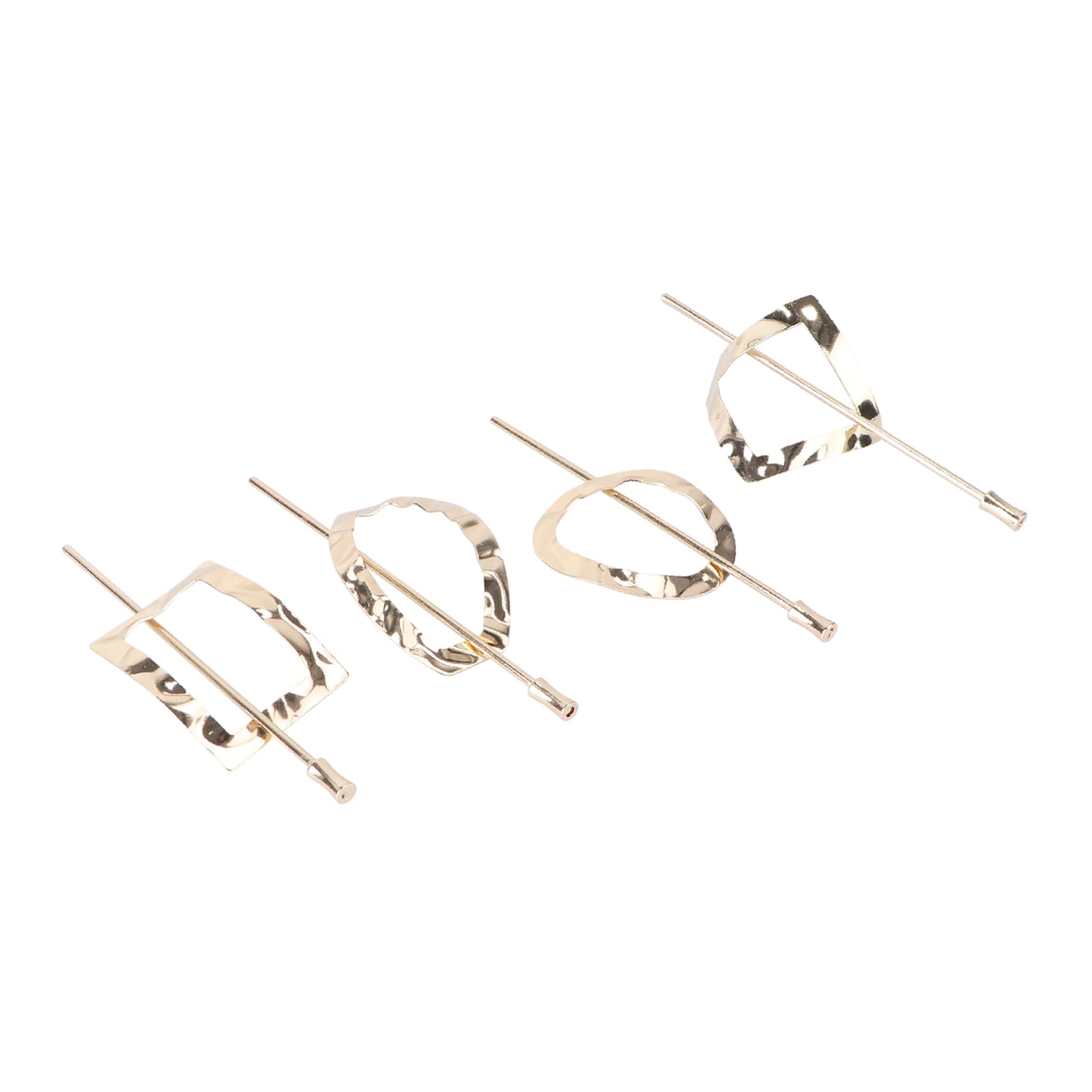 Vintage Metal Hair Barrettes for Women - 4 Pack Retro Hair Clips for Styling