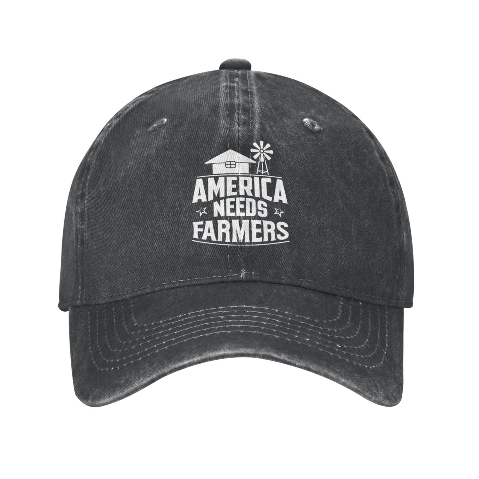 Vintage Baseball Cap for Men - America Needs Farmers Hat - Adjustable Cotton Dad Hat for Casual Wear, Outdoor Activities & Sports