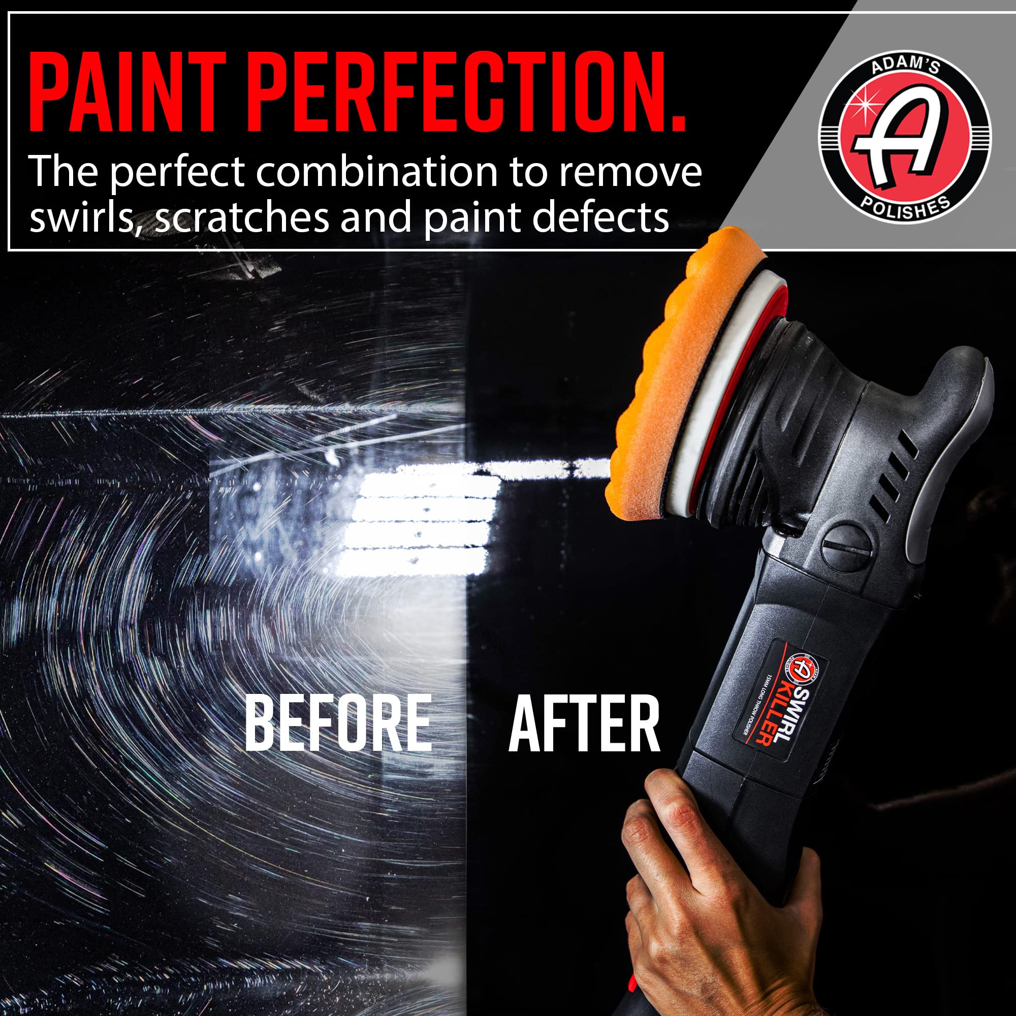 Adam's Polishes Swirl Killer 15mm Dual Action Car Polisher & Buffer Machine - Perfect for Car Polish, Polishing Compound & Scratch Remover | Ideal for Detailing, Car Wash, Clay Bar & Ceramic Coating | Professional-Grade Auto Paint Correction & Shine Restoration