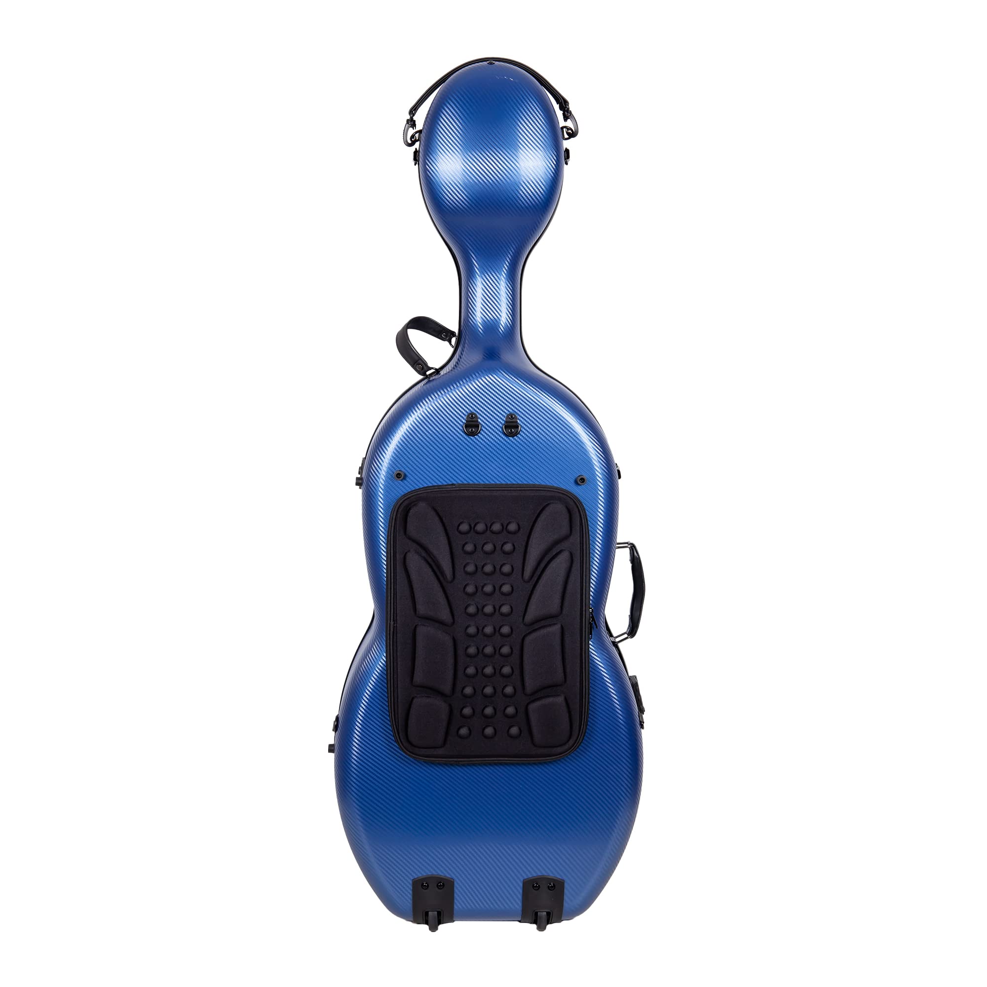 Crossrock 4/4 Carbon Fiber Cello Case with Wheels & Backpack - Ultra Lightweight 9.9lbs, Supports 660lbs Pressure - Durable Blue Protection for Professional Musicians & Travel - Perfect for Concerts, School, Air Travel & Outdoor Performances