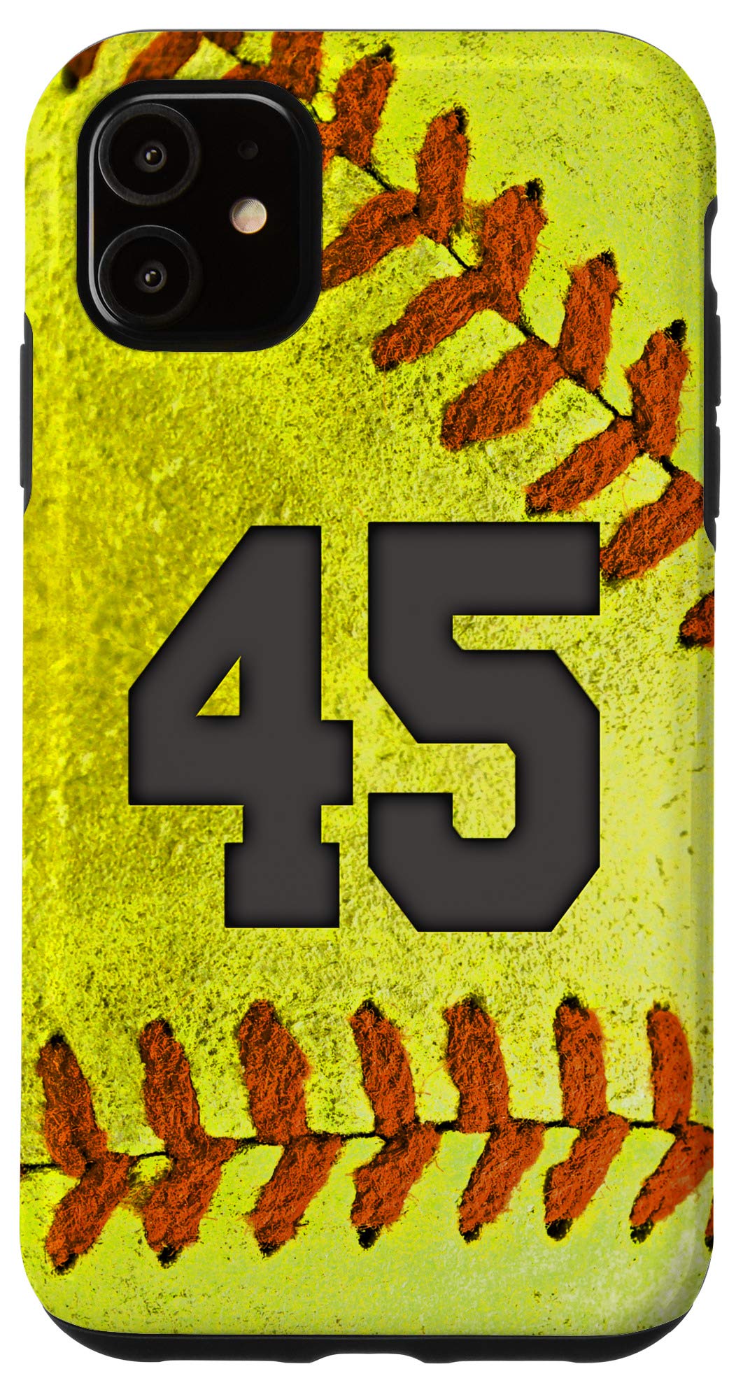 iPhone 11 Softball Jersey Case - #45 Fan Design Protective Phone Cover for Softball Lovers - Perfect Gift for Players & Fans - Great for Games, Practices & Everyday Use