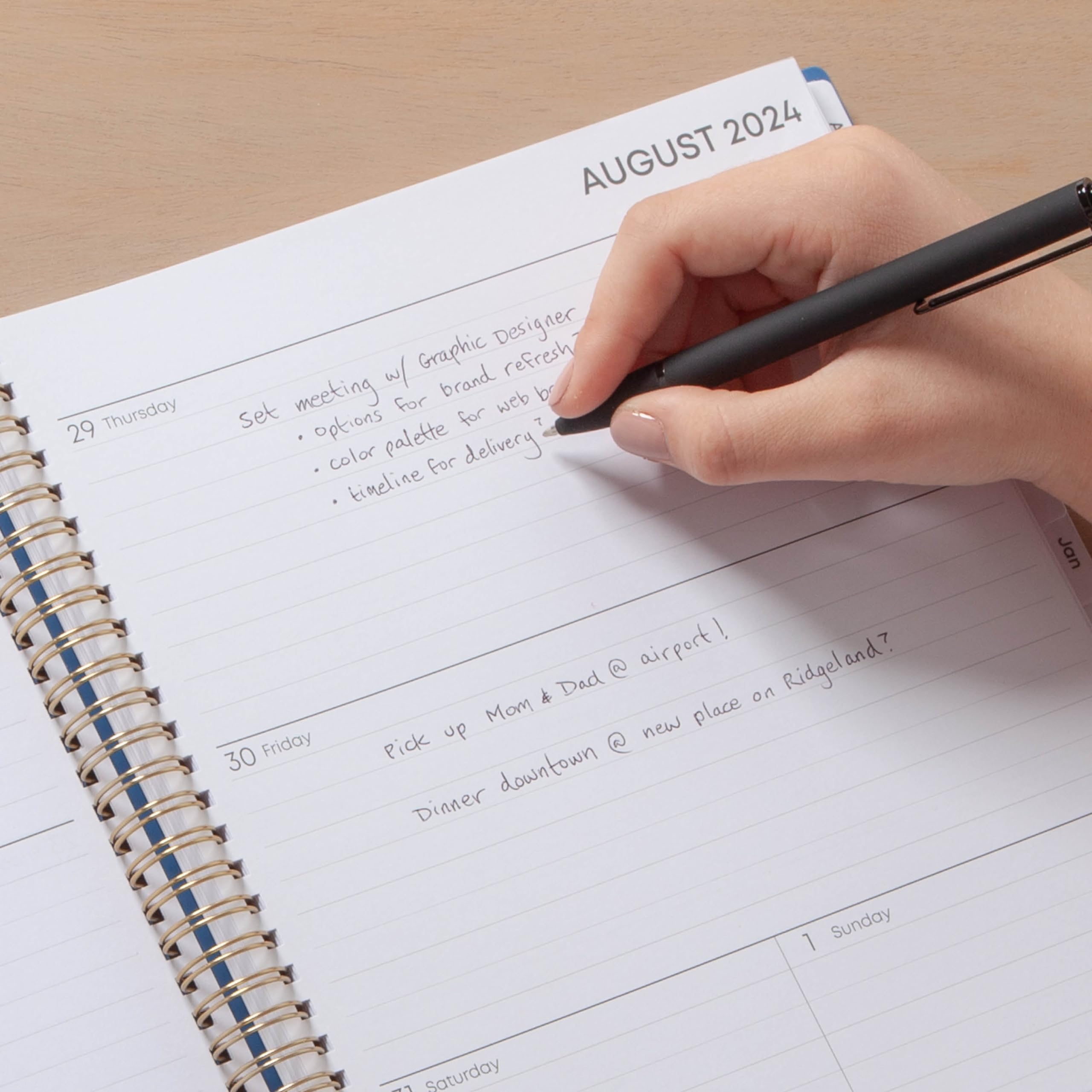 Blue Sky 17-Month Academic Planner 2024-2025 | August 2024 to December 2025 | 8.5 x 11 Inch Wirebound Organizer with Flexible Cover | Perfect for Students, Teachers & Professionals | Azure Color (150660)