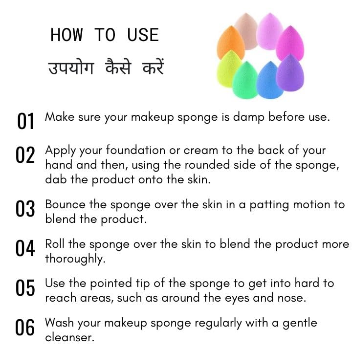 PAARTHO Premium Beauty Blender Sponge - Soft Latex-Free Makeup Blending Sponge for Foundation & Concealer | Perfect for Liquid, Cream & Powder Cosmetics | Professional Makeup Application at Home or Travel