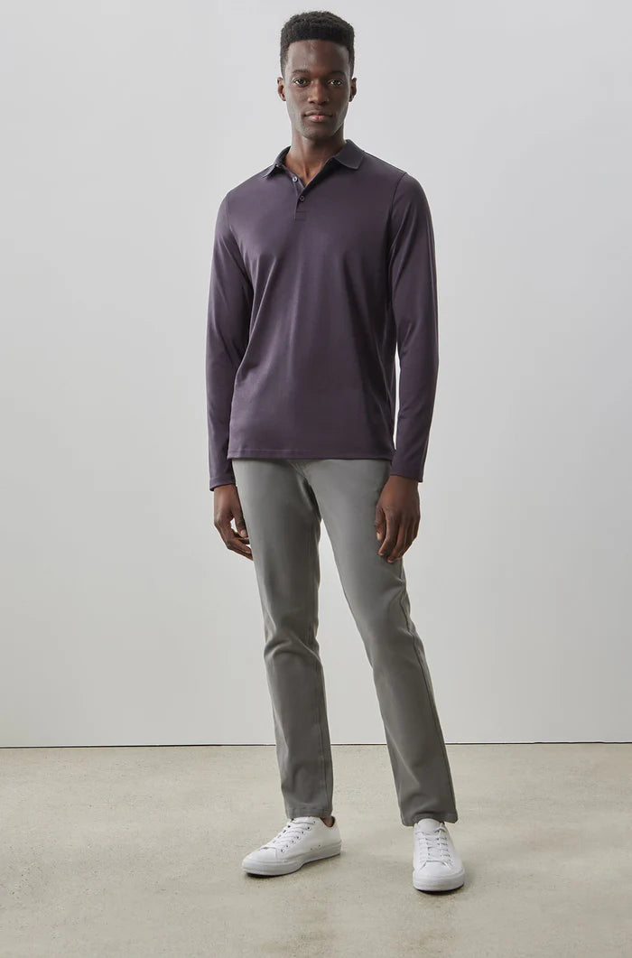 Robert Barakett Georgia Long Sleeve Polo Shirt for Men - Classic Cotton Comfort Fit Casual Wear for Office, Golf & Everyday Outfits