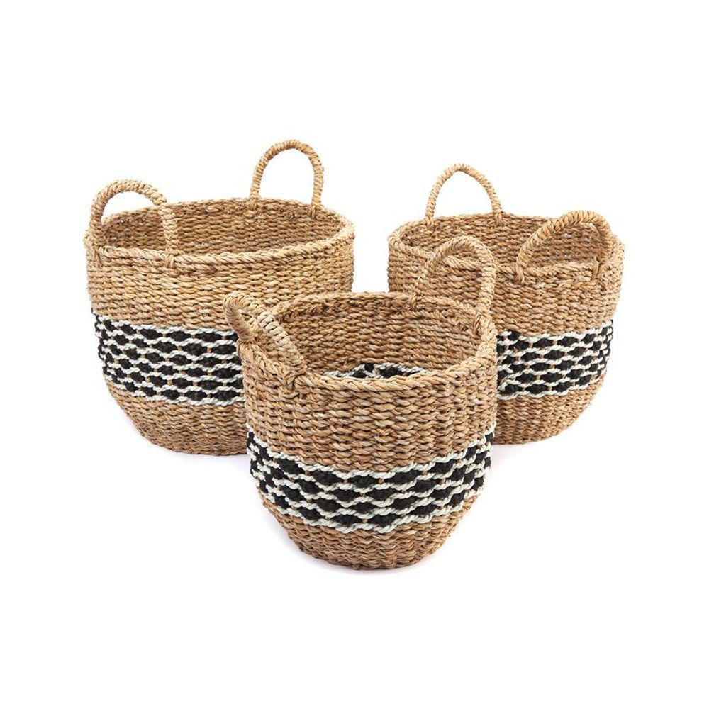 Sadar Large Round Seagrass Storage Basket - Natural Woven Organizer for Home Decor, Nursery, Laundry & Closet Organization - Perfect for Blankets, Toys & Essentials