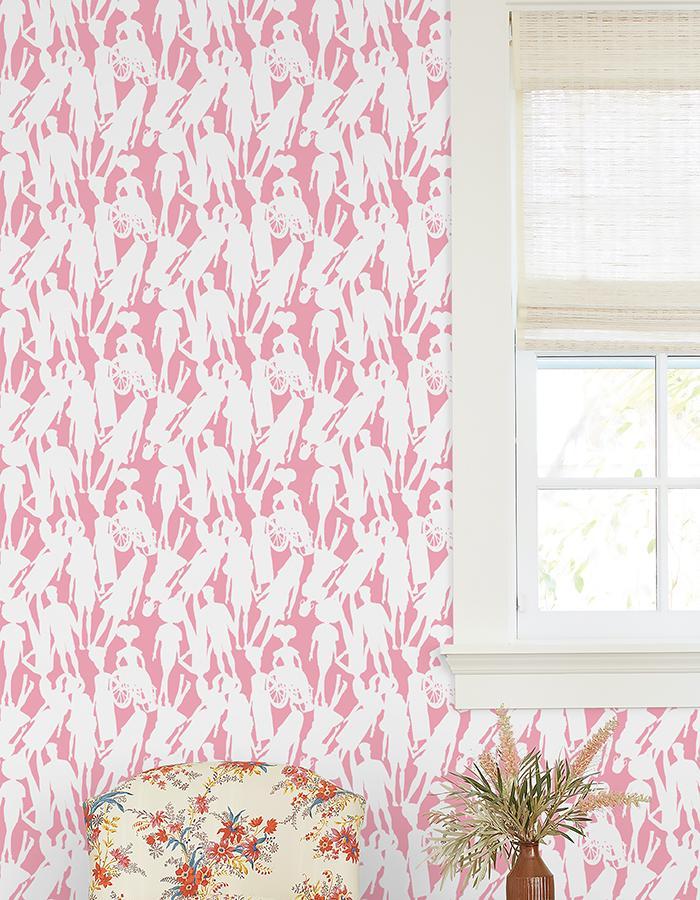 Barbie™ Bubblegum Fashionistas™ Silhouettes Wallpaper - Pink Trendy Wall Decor for Girls' Bedroom, Playroom & Teen Room