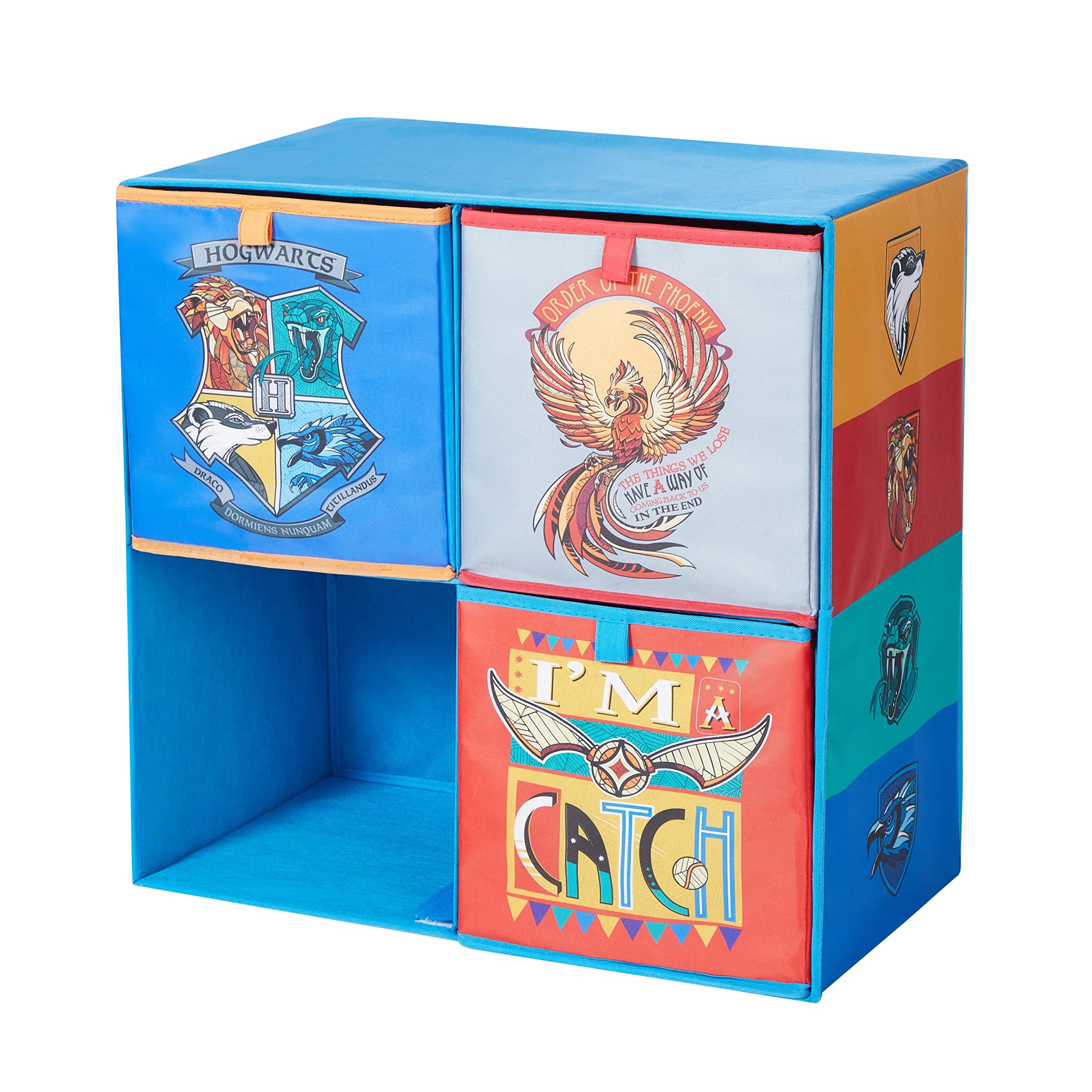 Harry Potter Collapsible Storage Cubes & Bookshelf Organizer - 3-Tier Foldable Cube Unit for Kids Room, Dorm, Office | Perfect for Books, Toys, and Home Decor Storage
