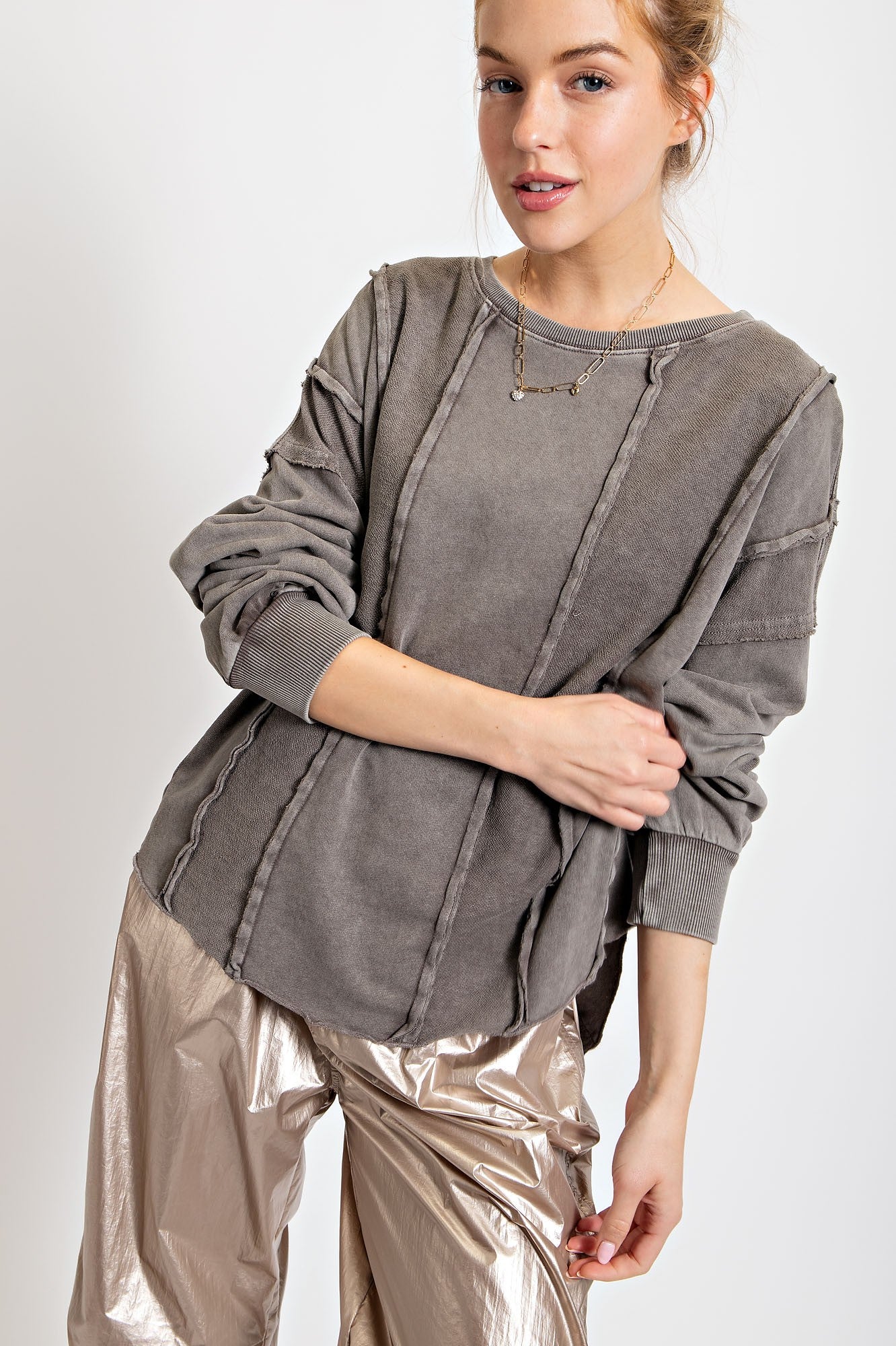 Ash Mineral Washed Terry Pullover Hoodie - Soft Cotton Oversized Sweatshirt for Men & Women | Perfect for Lounge Wear, Gym, and Casual Outfits