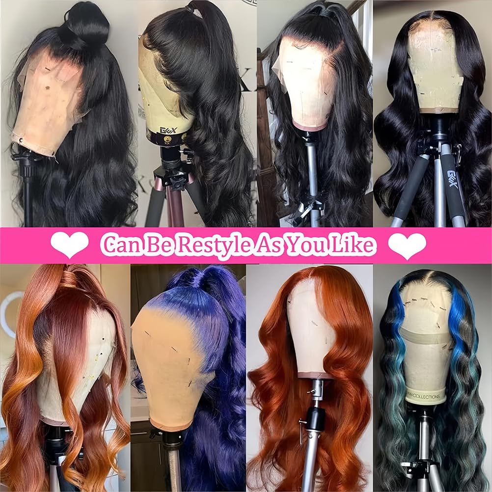 13x4 HD Lace Front Wigs Human Hair - Body Wave Pre Plucked Lace Frontal Wig for Black Women - 20 Inch Full Lace Wig for Daily Wear, Parties & Special Occasions