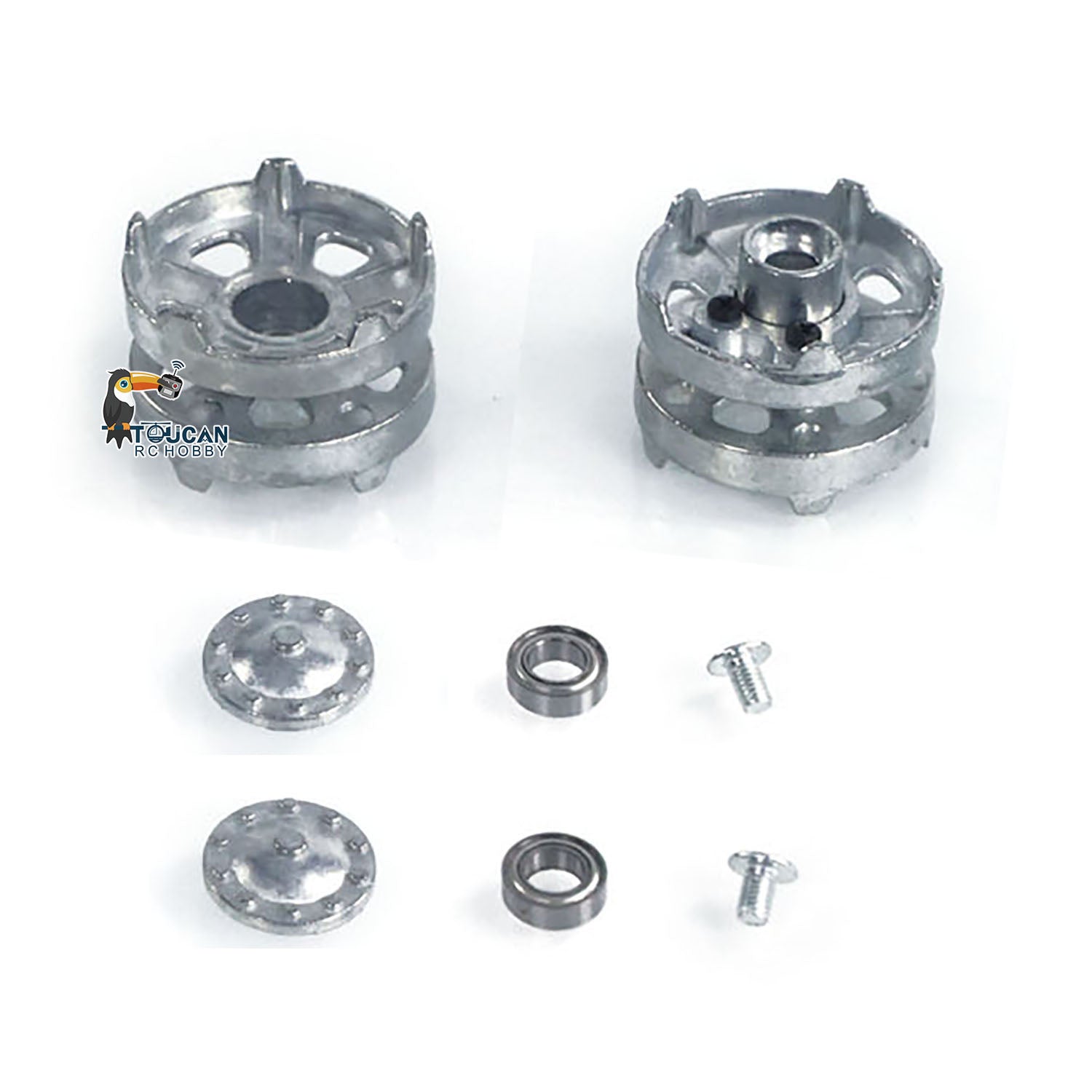 1 Pair Metal Sprockets Driving Wheel & Idler Wheel for HengLong 1/16 RC Battle Tank 3899A - Replacement Parts for Chinese 99A Military Armored Car Model - Perfect for RC Tank Upgrades, Repairs & DIY Projects