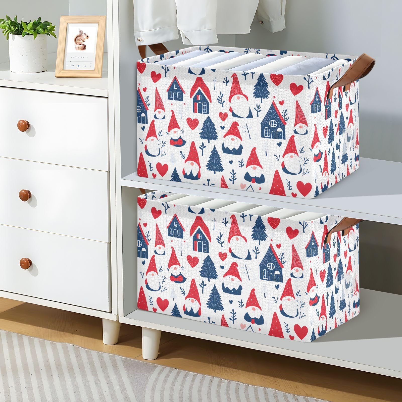 Collapsible Fabric Storage Bins with Handles - Large Foldable Storage Baskets for Shelves, Closet, Laundry Room Organization | Space-Saving Home Decor & Toy Storage Solution