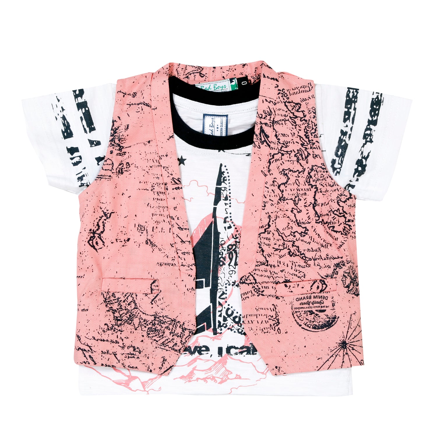 Bad Boys Half Printed Jacket Set - Trendy Matching Outfits for Boys | Perfect for Casual Wear, Parties & Photoshoots