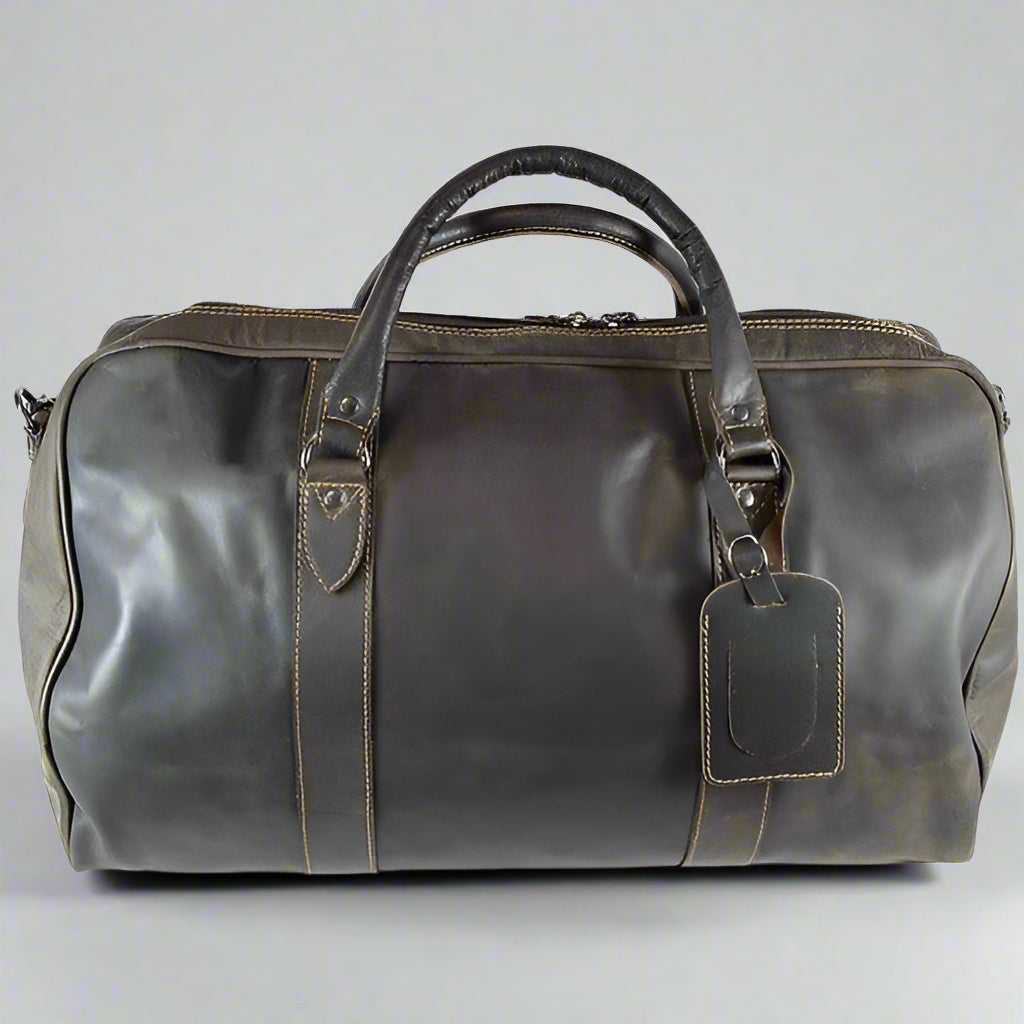 Premium Greenwood Leather Weekender Bag for Men & Women - Durable Carry-On Duffel for Travel, Gym, Work & Weekend Getaways