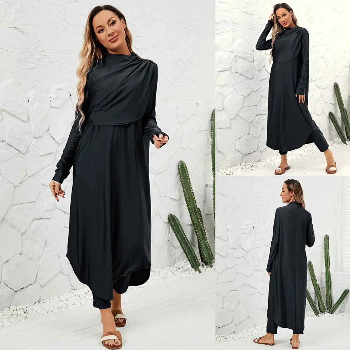 **Halal Burkinis Swimwear for Muslim Women - 3 Piece Full Cover Modest Swimsuit Set | Beach, Pool & Water Activities**