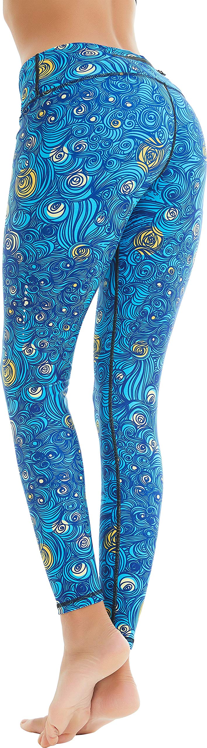 COOLOMG Women's High-Waisted Yoga Leggings with Pockets - Breathable Workout Tights for Running, Gym & Lounge - Plus Size Activewear for Women