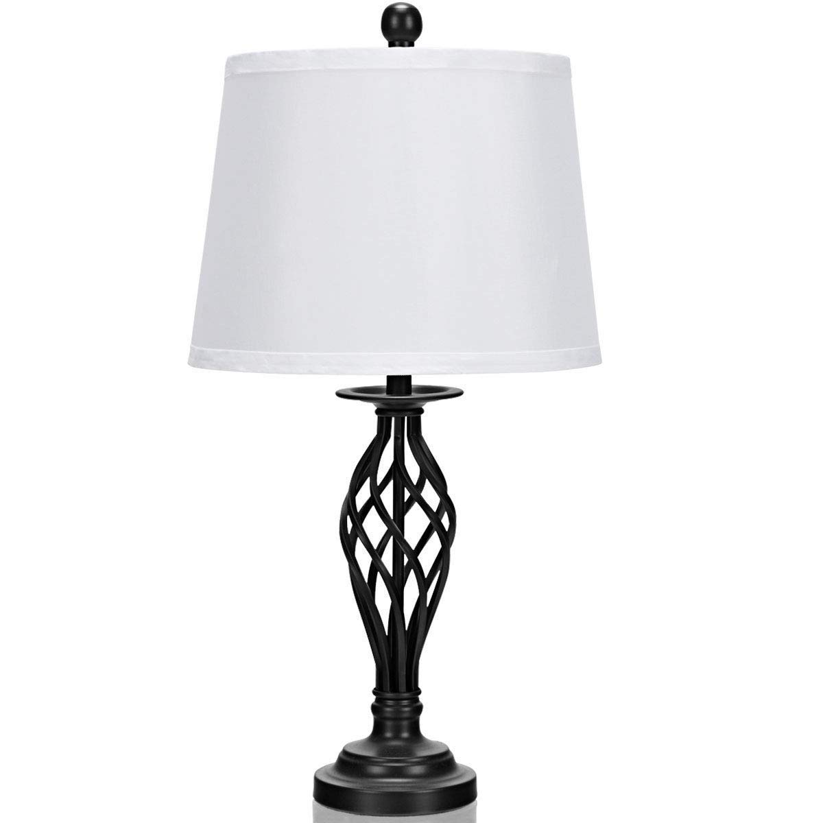 Tangkula 3-Piece Modern Lamp Set - Antique Bronze Floor & Table Lamps with White Fabric Shades for Living Room, Bedroom & Office Lighting | Home Decor & Ambient Lighting Solution