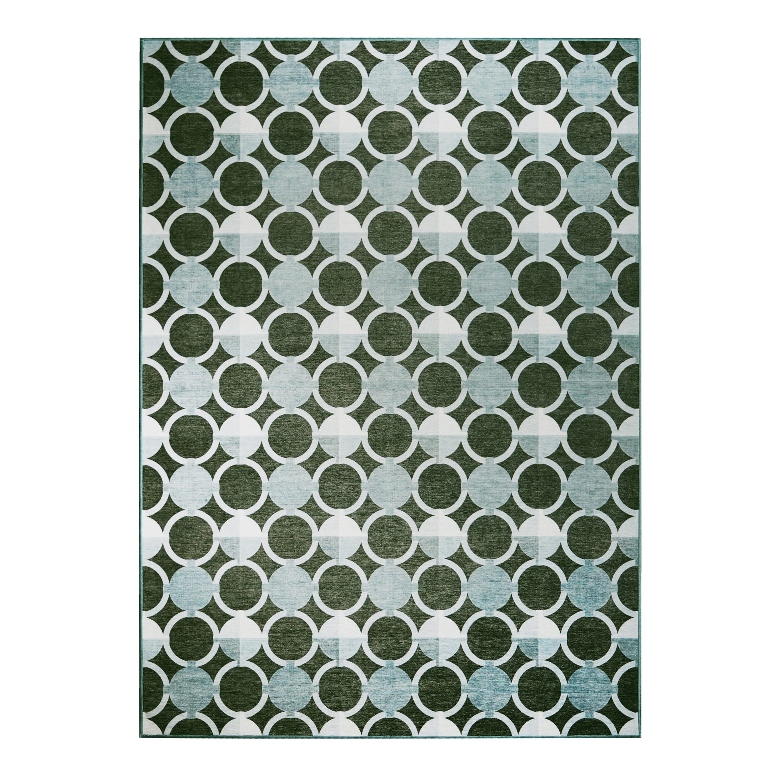 My Magic Carpet Washable Rug - Non-Slip, Stain Resistant, Waterproof, Foldable - 5x7 ft Accent Rug for Living Room & Bedroom - Pet & Kid Friendly - Dula Dark Sage Green - Perfect for Home Decor, Play Areas & High Traffic Zones