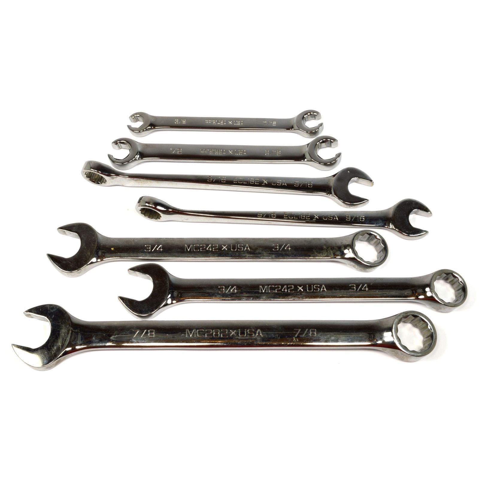 Premium 7-Piece Mixed Type Wrench Set - SAE Combination & Flare Nut Wrenches with Ergonomic Grip for Automotive Repair, Plumbing, and DIY Projects