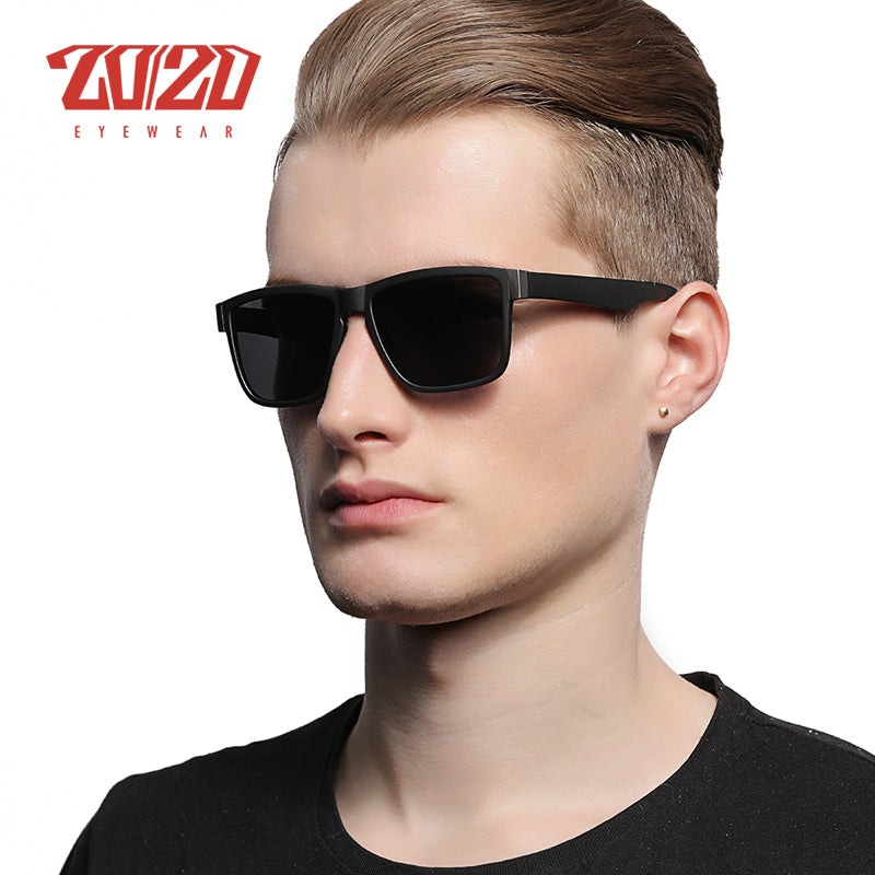 20/20 Men's Classic Polarized Driving Sunglasses - UV Protection, Anti-Glare, Lightweight Frame (Black, Model PL278) - Perfect for Road Trips, Commuting & Outdoor Activities