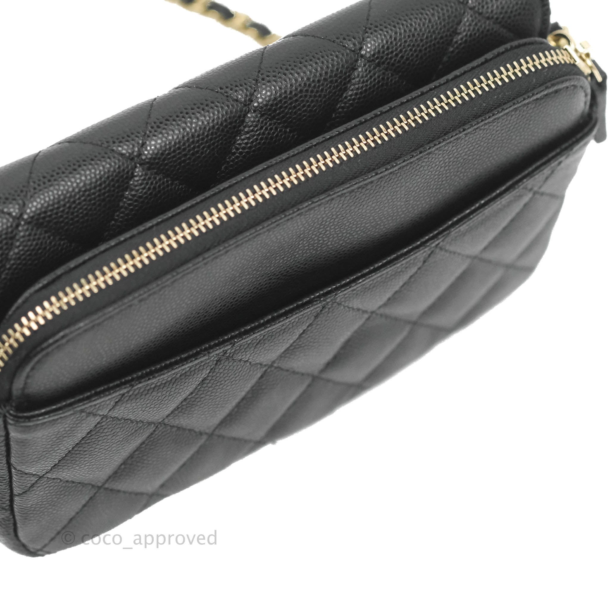 Chanel Classic Flap Phone Holder With Chain - Black Caviar Leather & Gold Hardware 22A - Luxury Phone Crossbody Bag for Women, Perfect for Parties & Daily Use