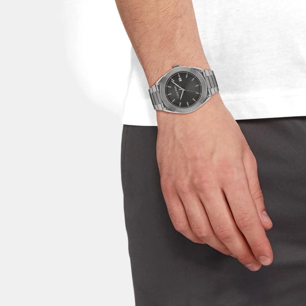 Calvin Klein Men's Gray Dial Stainless Steel Watch 25200197 - Stylish & Durable for Business, Casual & Everyday Wear