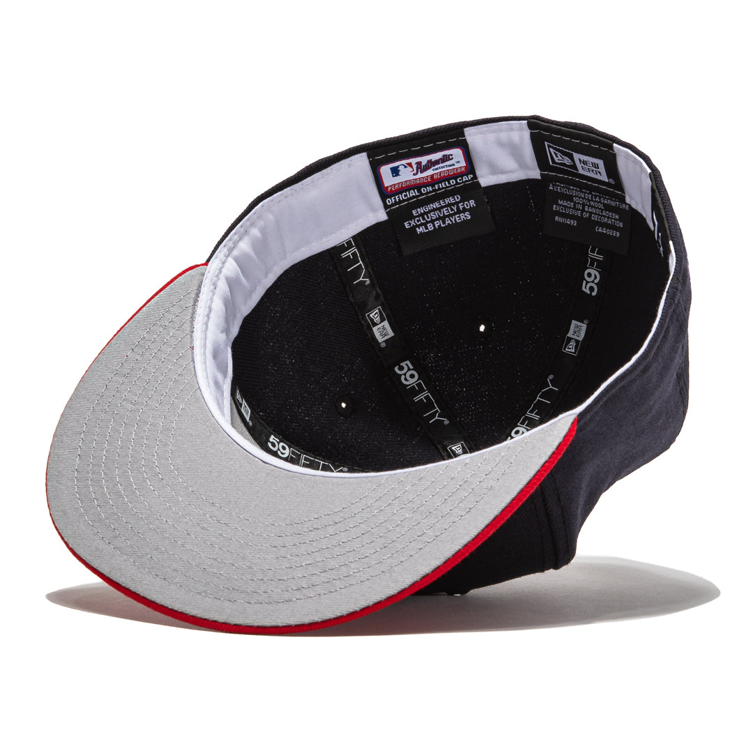 New Era 59Fifty Retro On-Field Atlanta Braves Alternate Baseball Cap - Navy & Red - MLB Officially Licensed Snapback Hat for Men & Women - Perfect for Games, Collecting & Streetwear Fashion