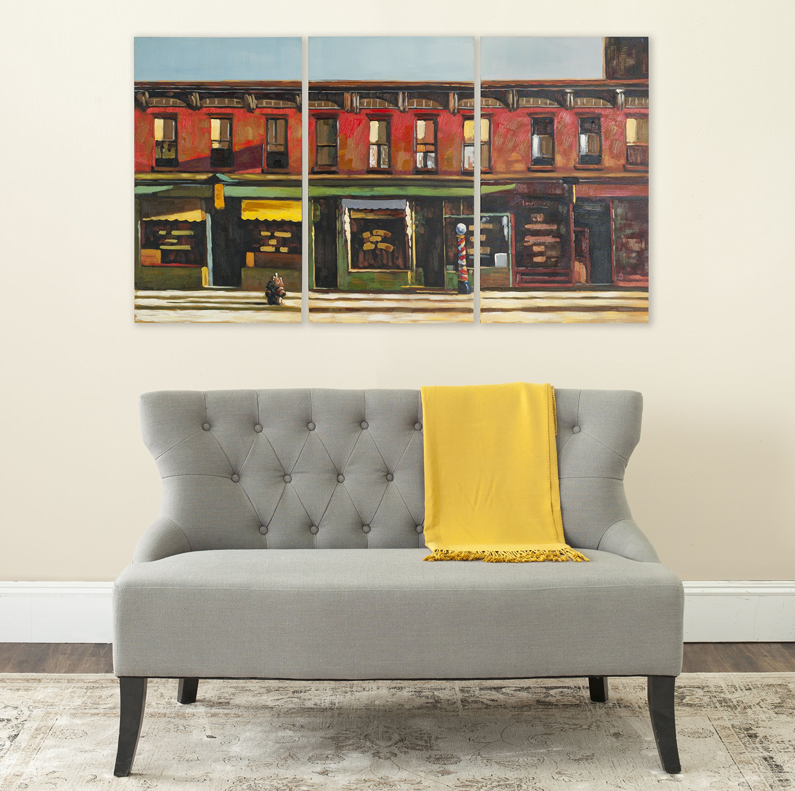 SAFAVIEH ART2016A Art Collection Main Street Triptych Wall Art - Modern Canvas Painting for Living Room, Bedroom & Office Decor