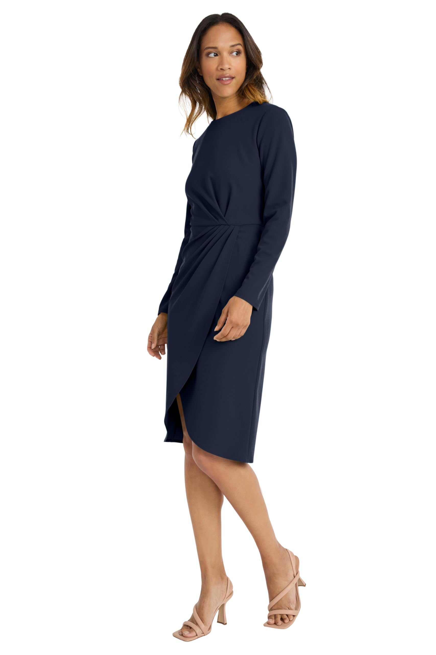 Maggy London Women's Long Sleeve Wrap Dress - Cocktail Party, Wedding Guest, Valentine's Date & Business Casual Work Attire | Elegant Office to Evening Occasion Wear
