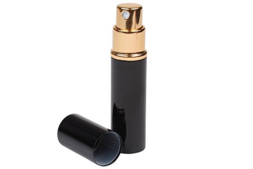 EBILUN 6ml Refillable Travel Perfume Spray Bottle - Portable Mini Atomizer for Cologne, Aftershave & Essential Oils - Perfect for Handbag, Gym, Travel & On-the-Go Use (Black)