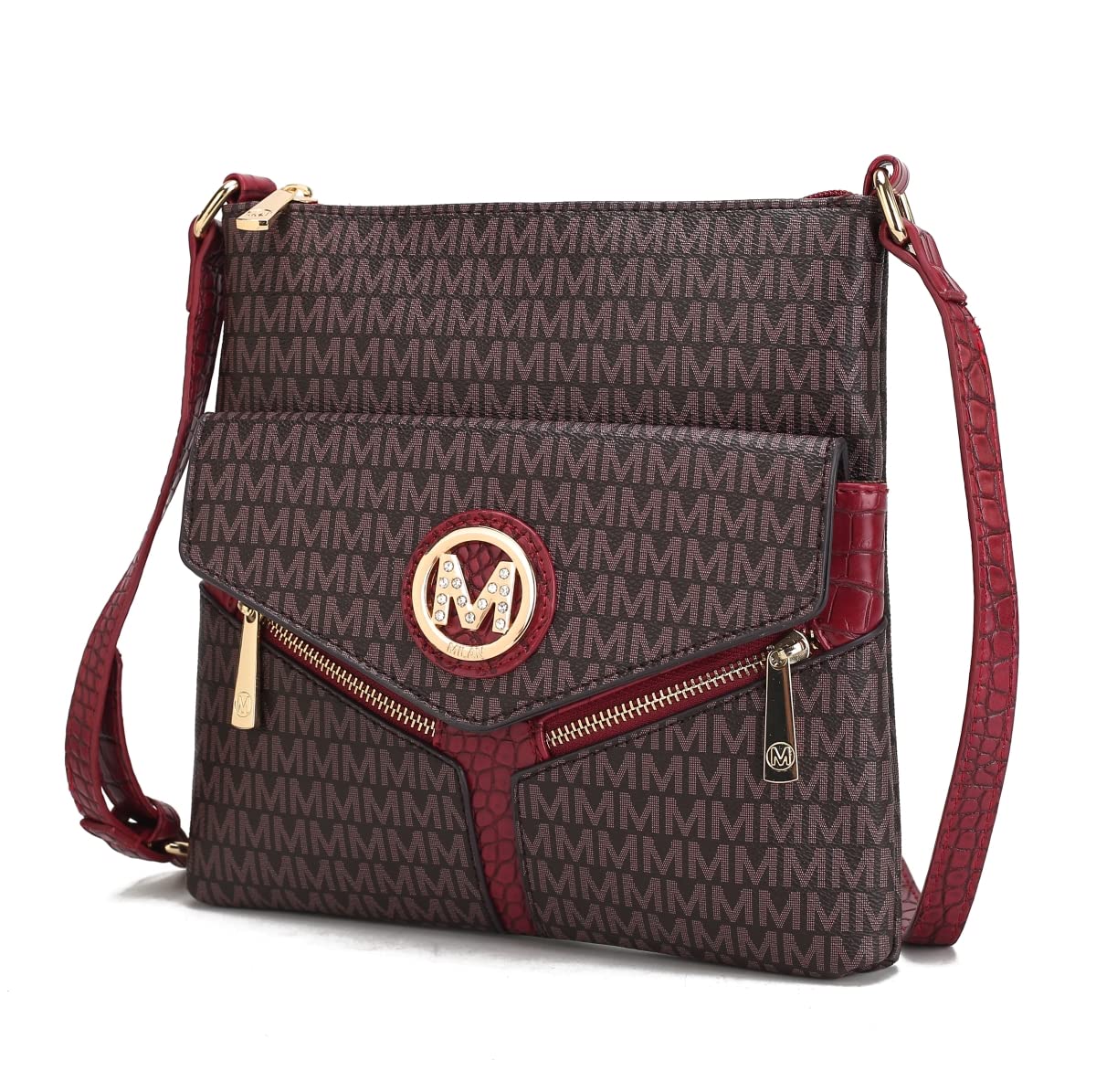MKF-UM5526RD Cecilia Crossbody Bag for Women - Multicolored Leather Purse with Adjustable Strap, Perfect for Work, Travel & Daily Use