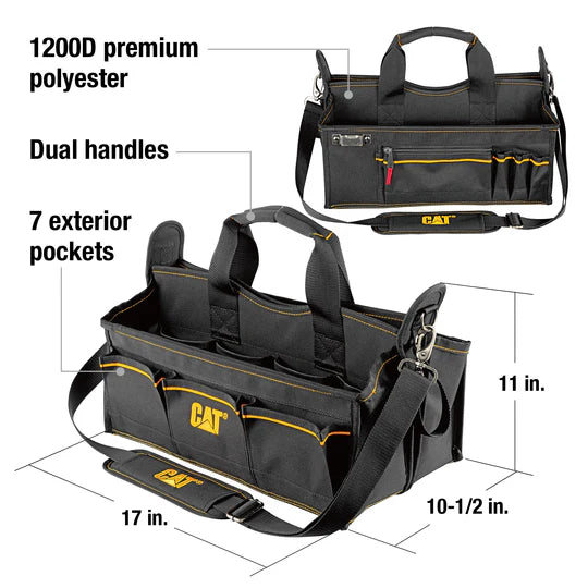 17 Inch Tech Tool Tote with Storage Cases - Durable Organizer for Electricians & DIY Projects - Perfect for Work, Home & On-the-Go Repairs