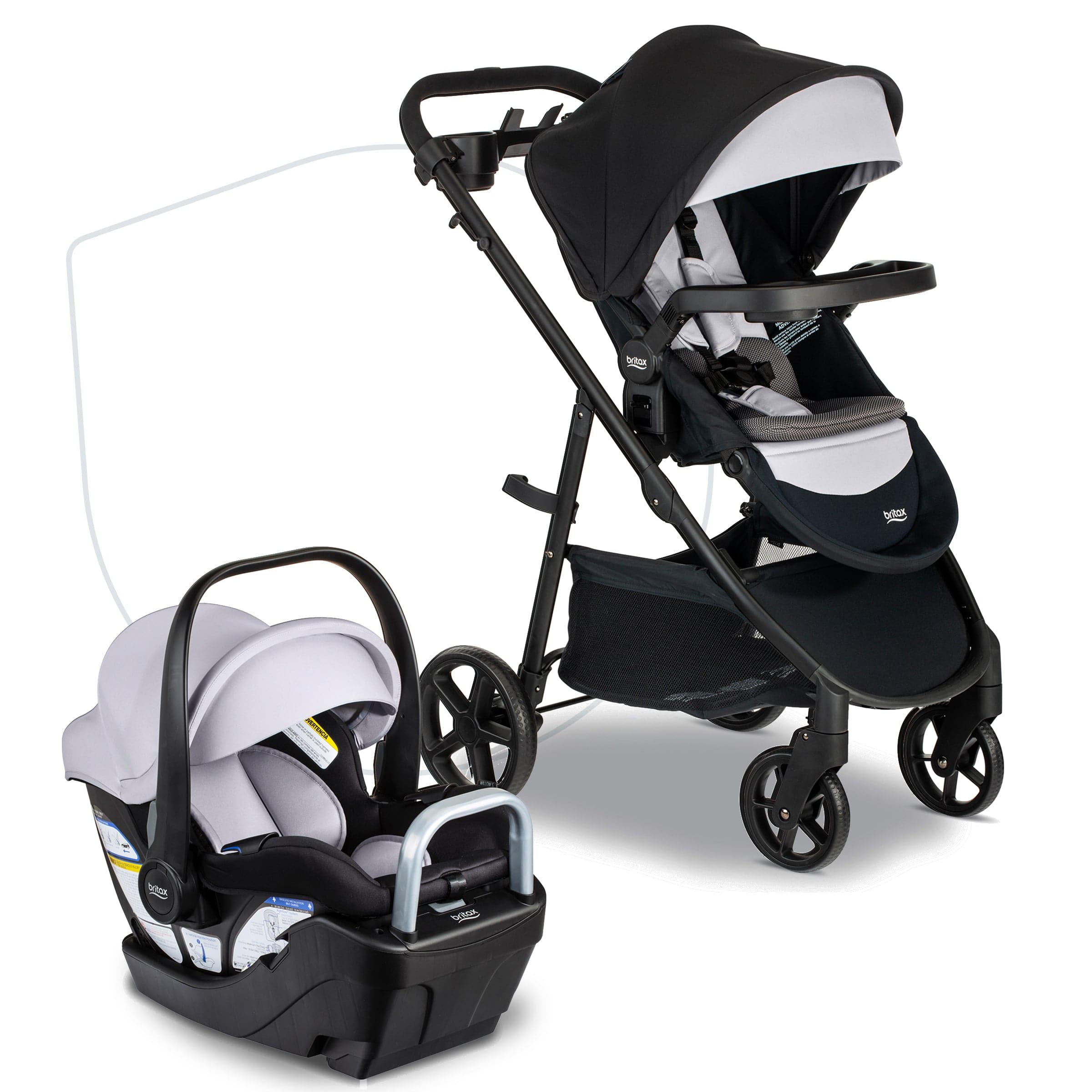 Britax Willow Brook S+ Travel System - Lightweight Stroller & Infant Car Seat Combo for Safe & Comfortable Baby Travel - Perfect for Shopping, Walks & Family Outings
