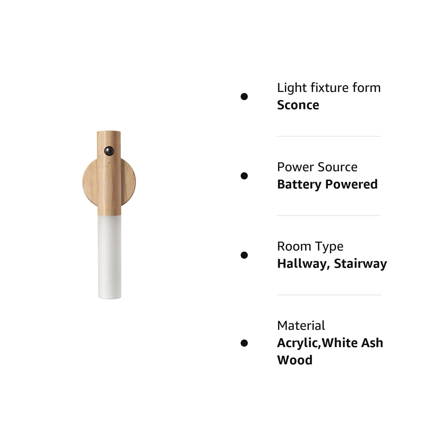 Wooden Motion Sensor Night Light - Rechargeable LED for Hallway & Stairs