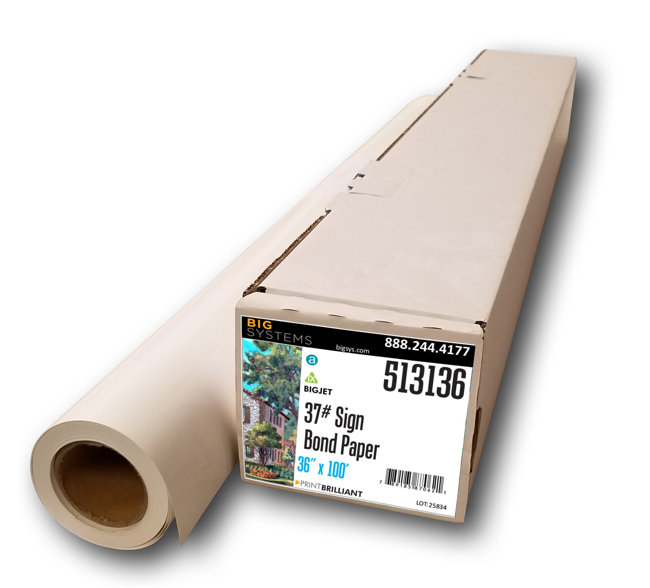 BigJet Aqueous Bright White SignBond Paper Roll - 36