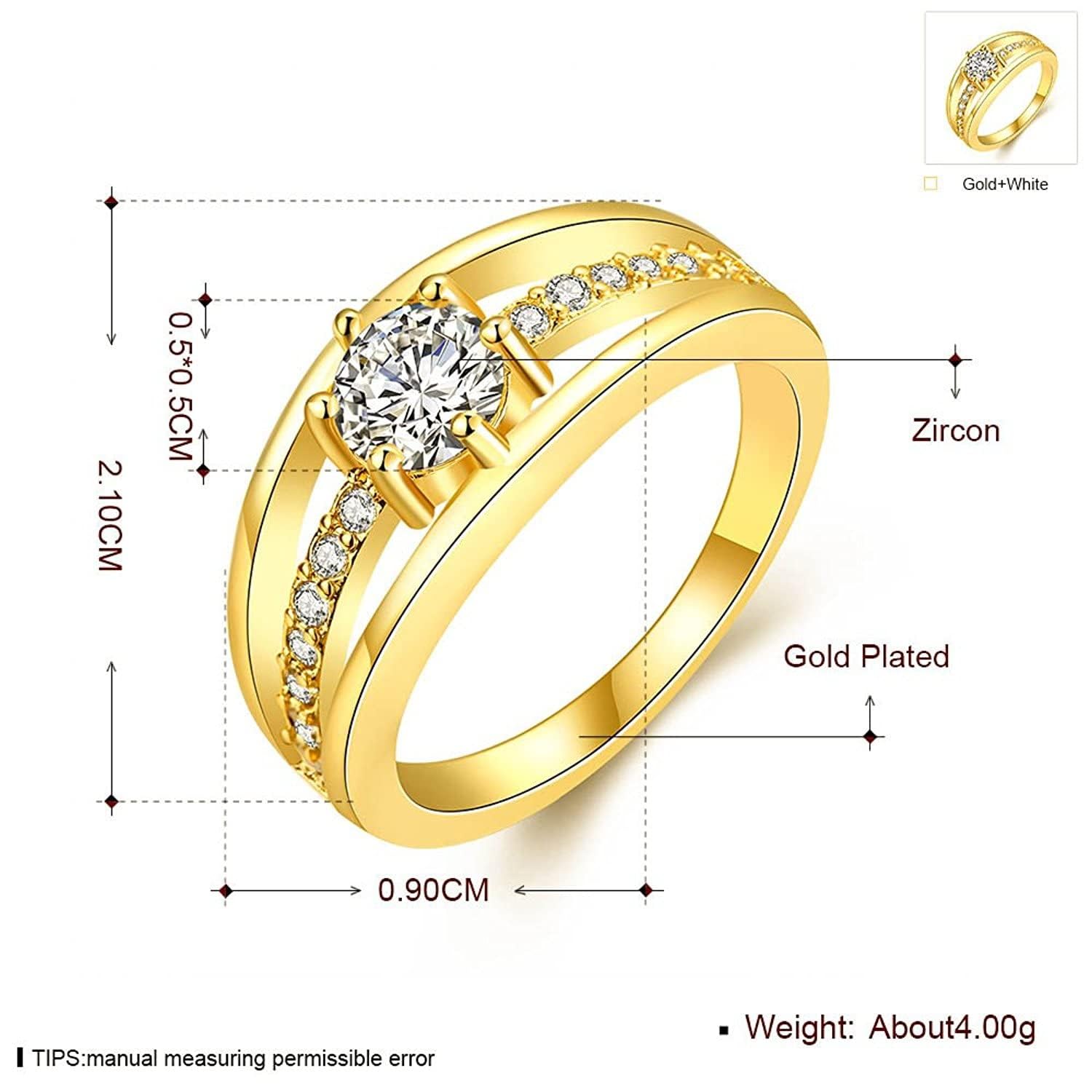 Yellow Chimes Rings for Women & Girls | Gold & White Crystal Adjustable Ring | 18K Gold Plated Fashion Jewelry | Perfect Birthday, Anniversary Gift for Her | Ideal for Parties, Weddings & Everyday Wear