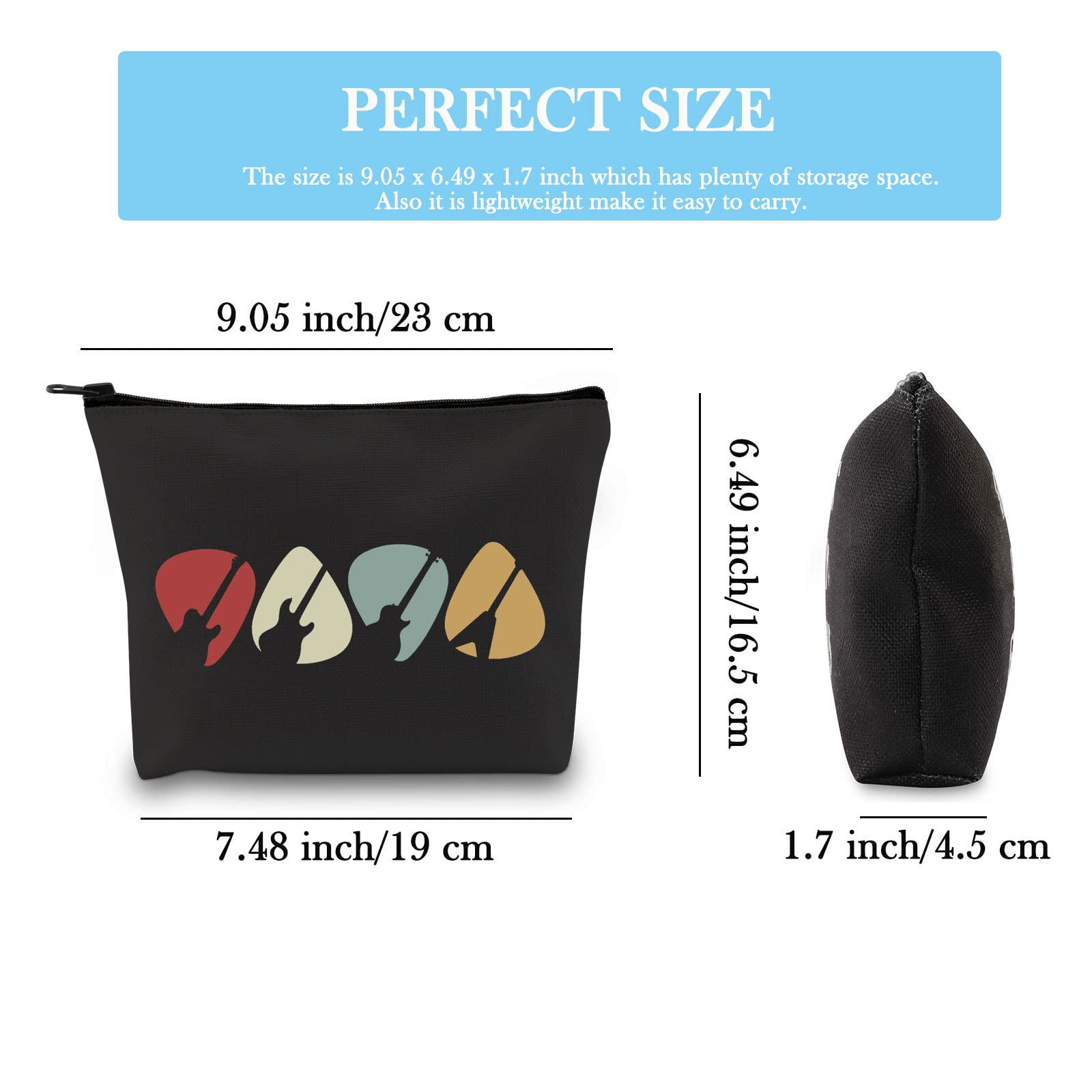 Guitar-Themed Zipper Pouch for Guitar Players - Music Instrument Accessories & Makeup Bag | Perfect for Musicians, Cosmetics Storage & Travel Essentials