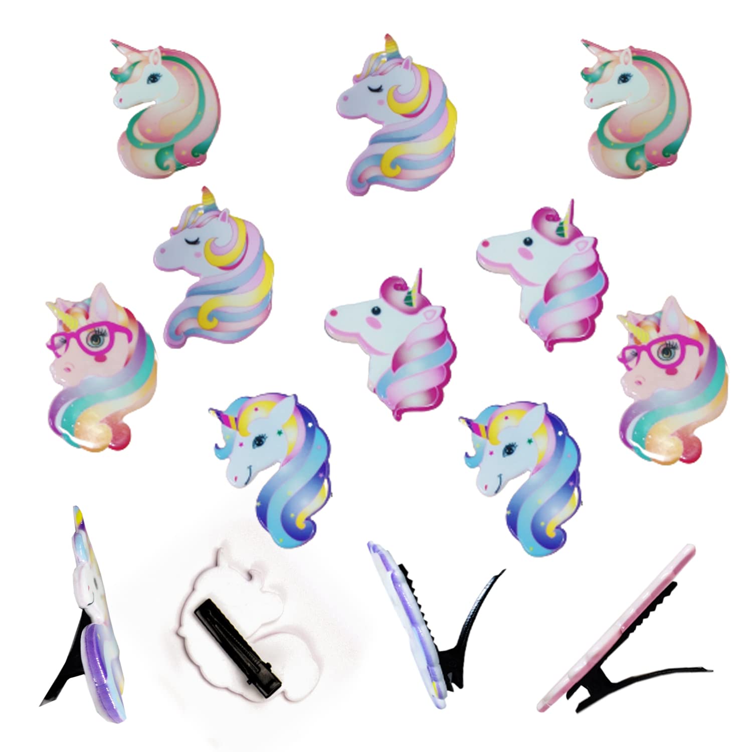 Evogirl Unicorn Sparkle Hair Clips & Hair Pins for Girls and Kids - Cute Hair Accessories for School, Parties, and Everyday Wear